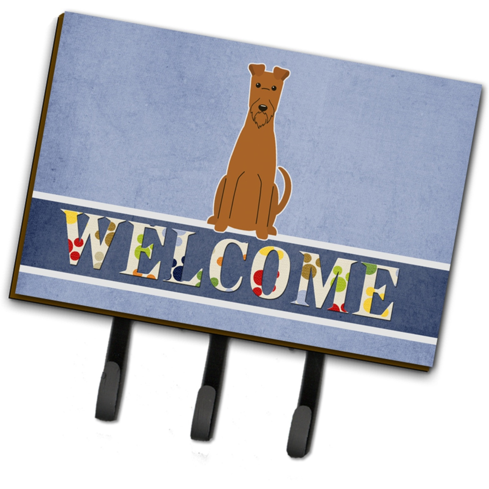 &quotCaroline's Treasures Irish Terrier Welcome Wall Hook, Triple, Multicolor"