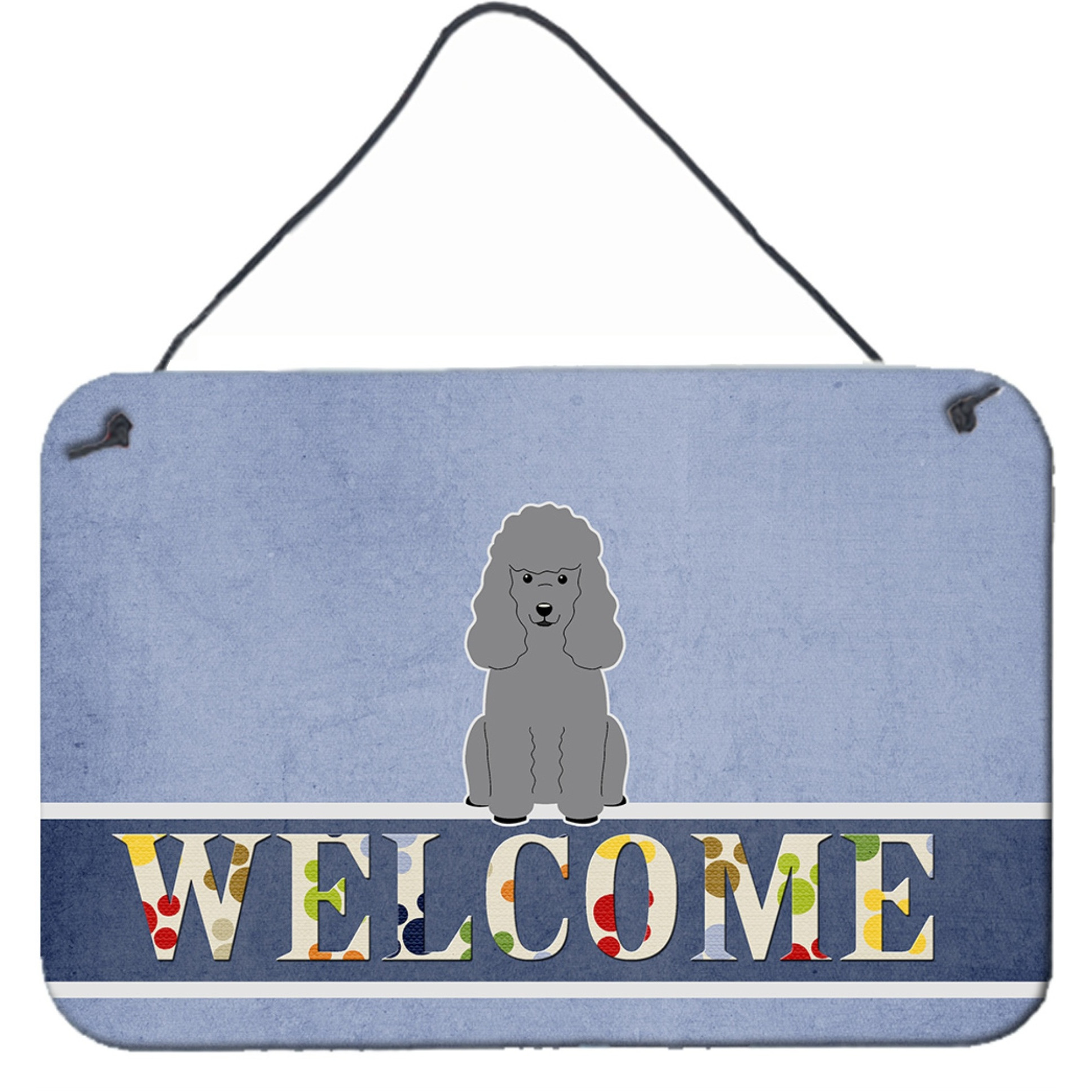 &quotCaroline's Treasures Welcome Poodle Silver Metal Print, 8 x 12"