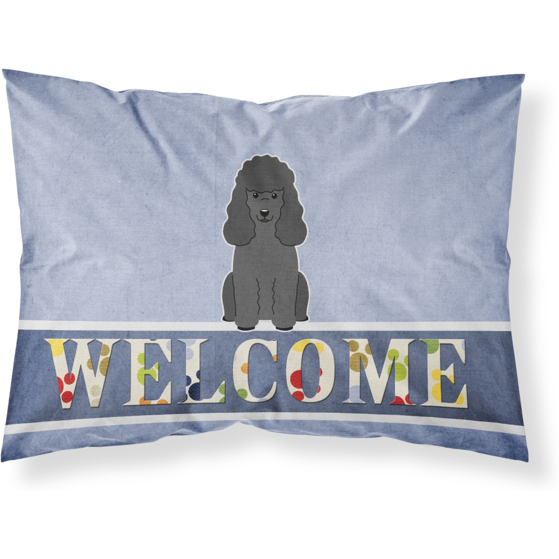 &quotCaroline's Treasures Welcome Poodle Black Pillowcase, Standard"