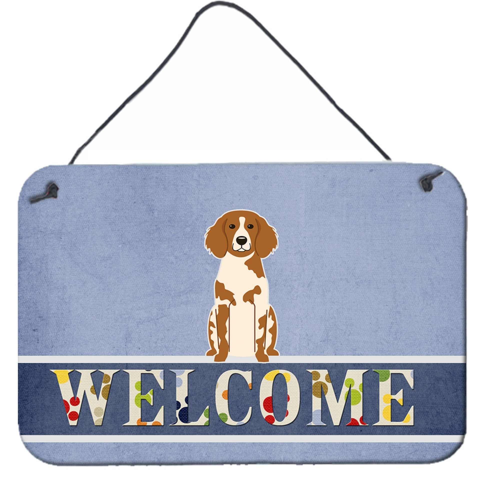 &quotCaroline's Treasures Brittany Spaniel Welcome Metal Print, 8 x 12, Multicolor"