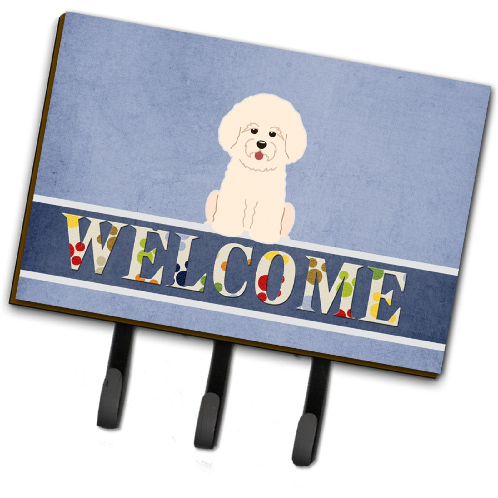 &quotCaroline's Treasures Bichon Frise Welcome Wall Hook, Triple, Multicolor"