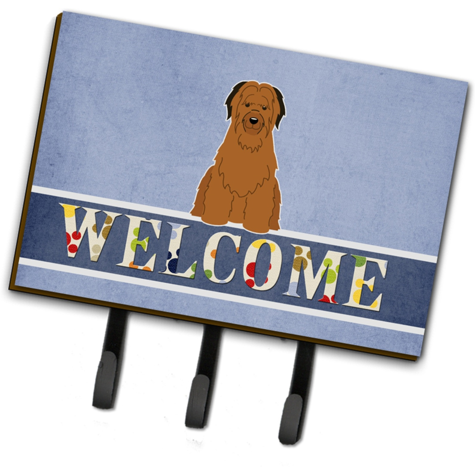 &quotCaroline's Treasures Briard Brown Welcome Wall Hook, Triple, Multicolor"