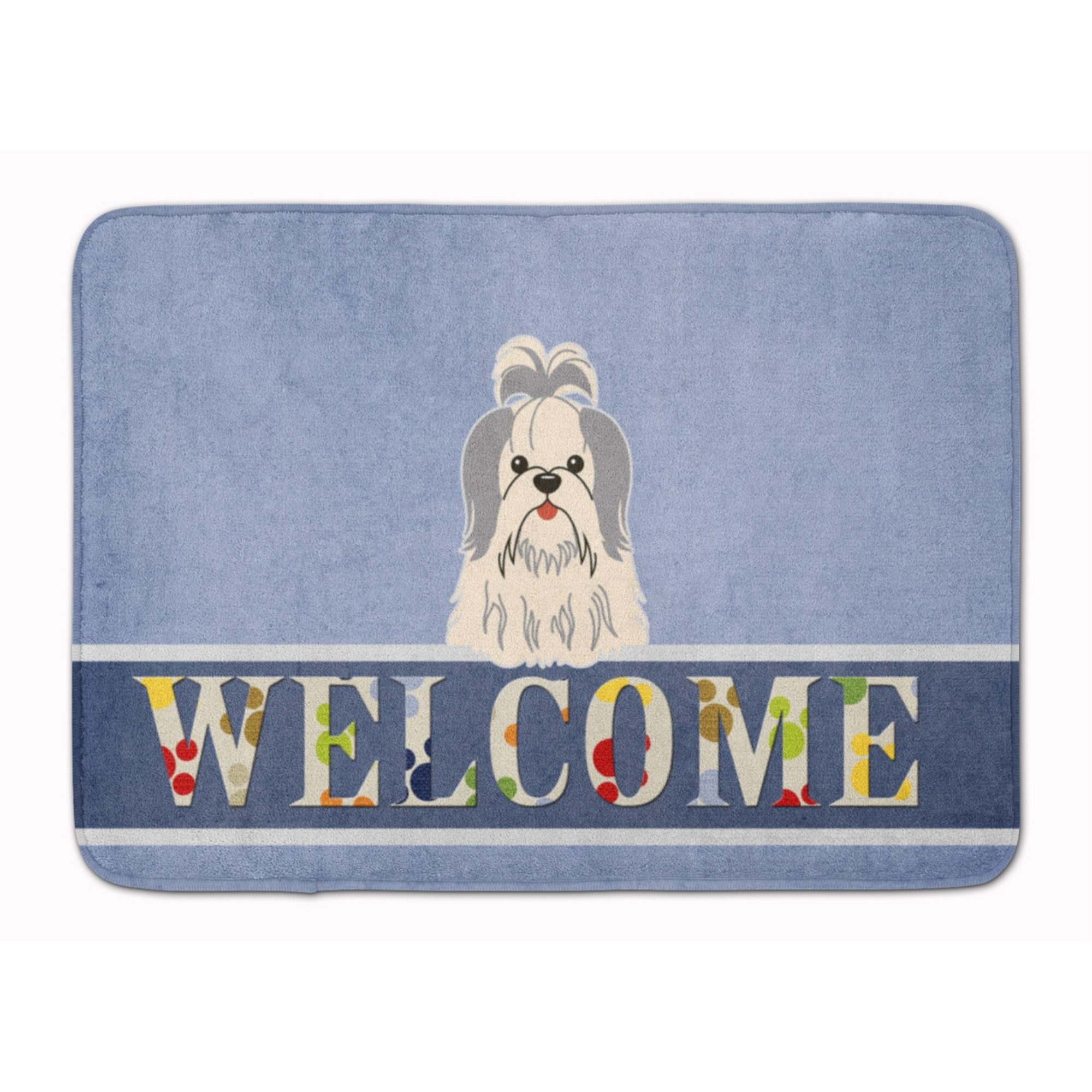 &quotCaroline's Treasures Shih Tzu Silver White Welcome Floor Mat, 19 x 27, Multicolor"