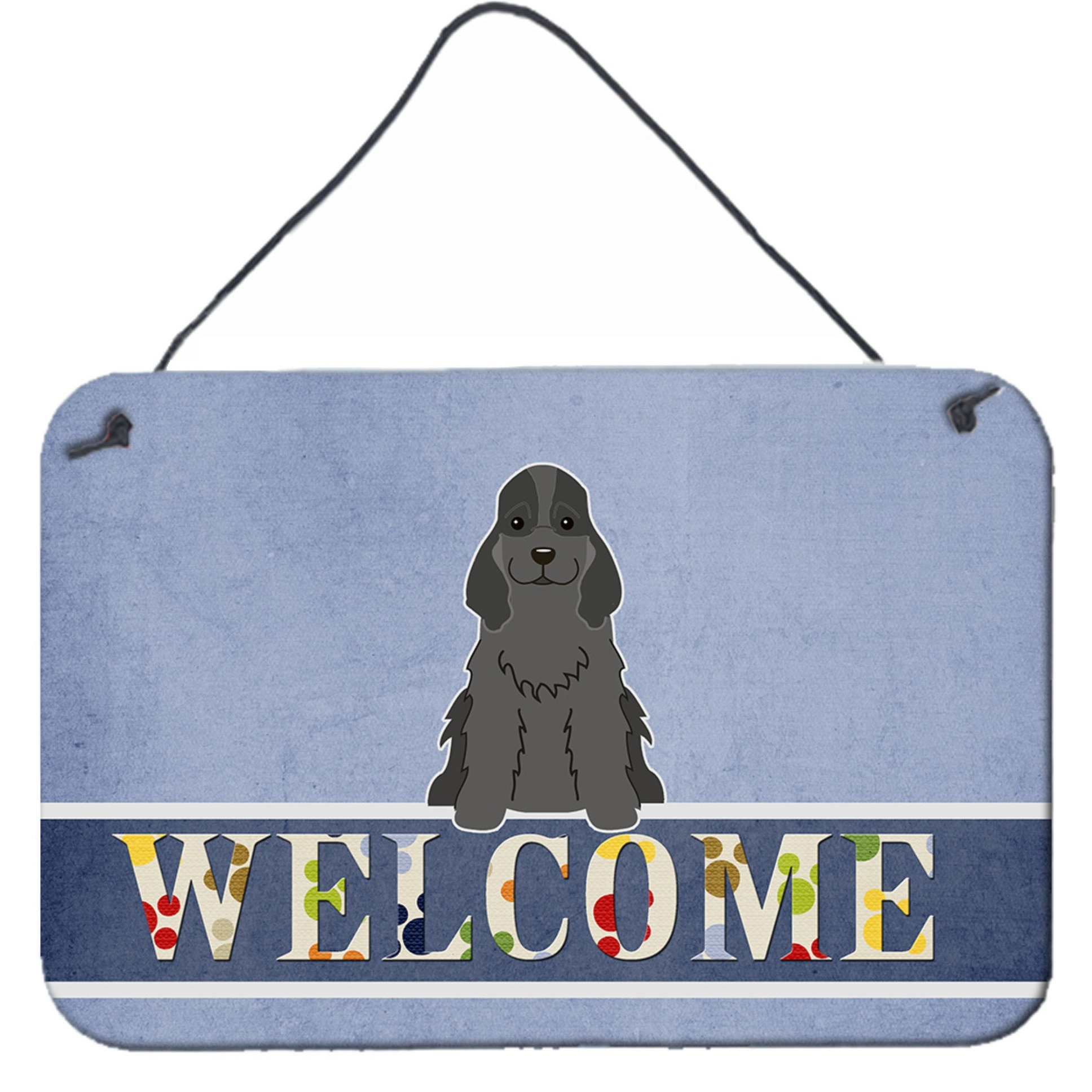 &quotCaroline's Treasures Welcome Cocker Spaniel Black Metal Print, 8 x 12"