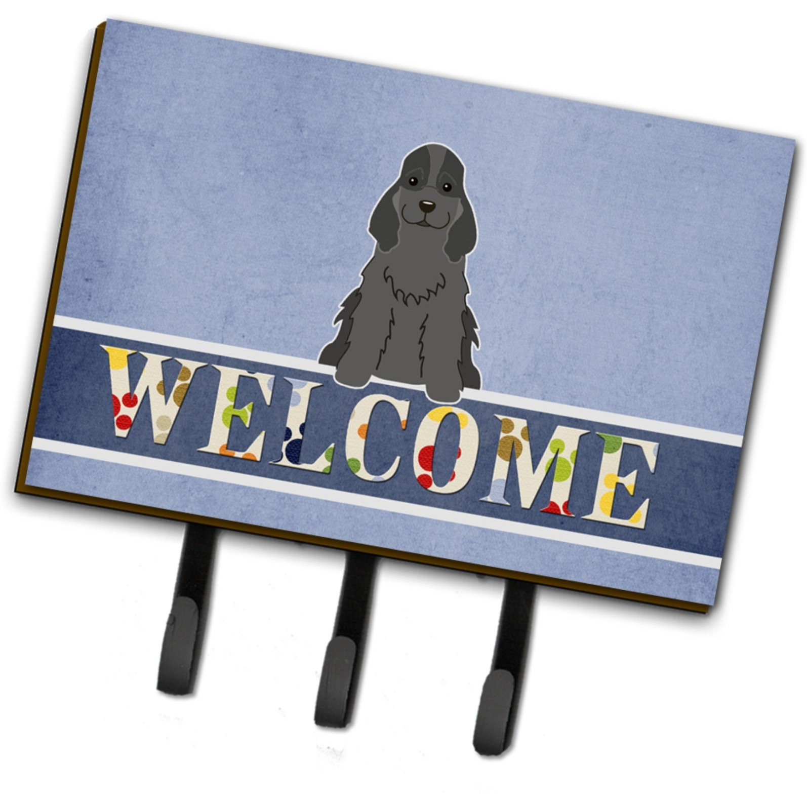 &quotCaroline's Treasures Welcome Cocker Spaniel Black Wall Hook, Triple"