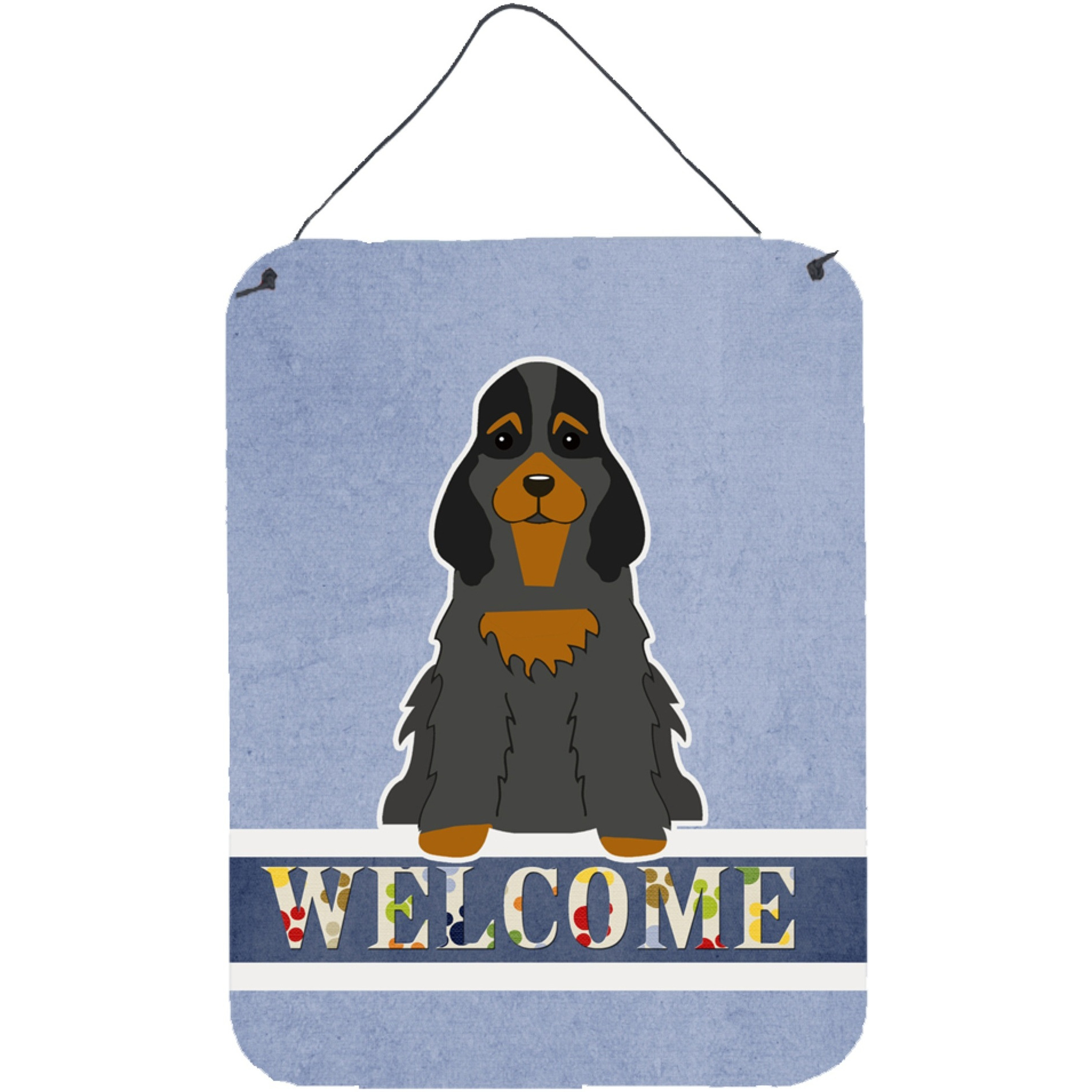 &quotCaroline's Treasures Cocker Spaniel Black Tan Welcome Metal Print, 16 x 12, Multicolor"