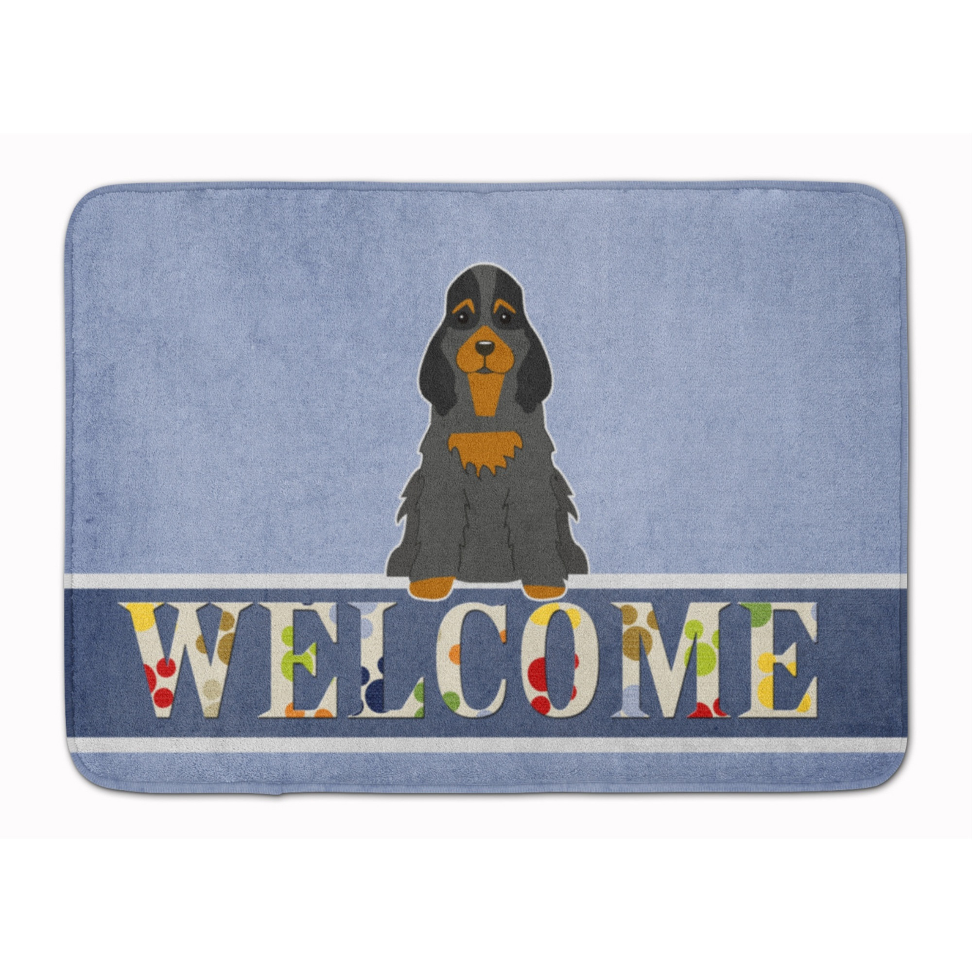 &quotCaroline's Treasures Cocker Spaniel Black Tan Welcome Floor Mat, 19 x 27, Multicolor"