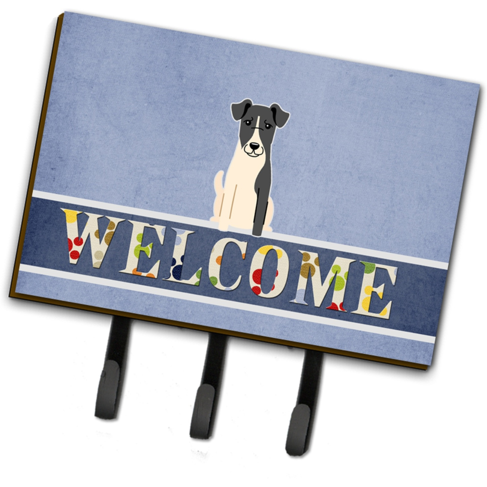 &quotCaroline's Treasures Smooth Fox Terrier Welcome Wall Hook, Triple, Multicolor"