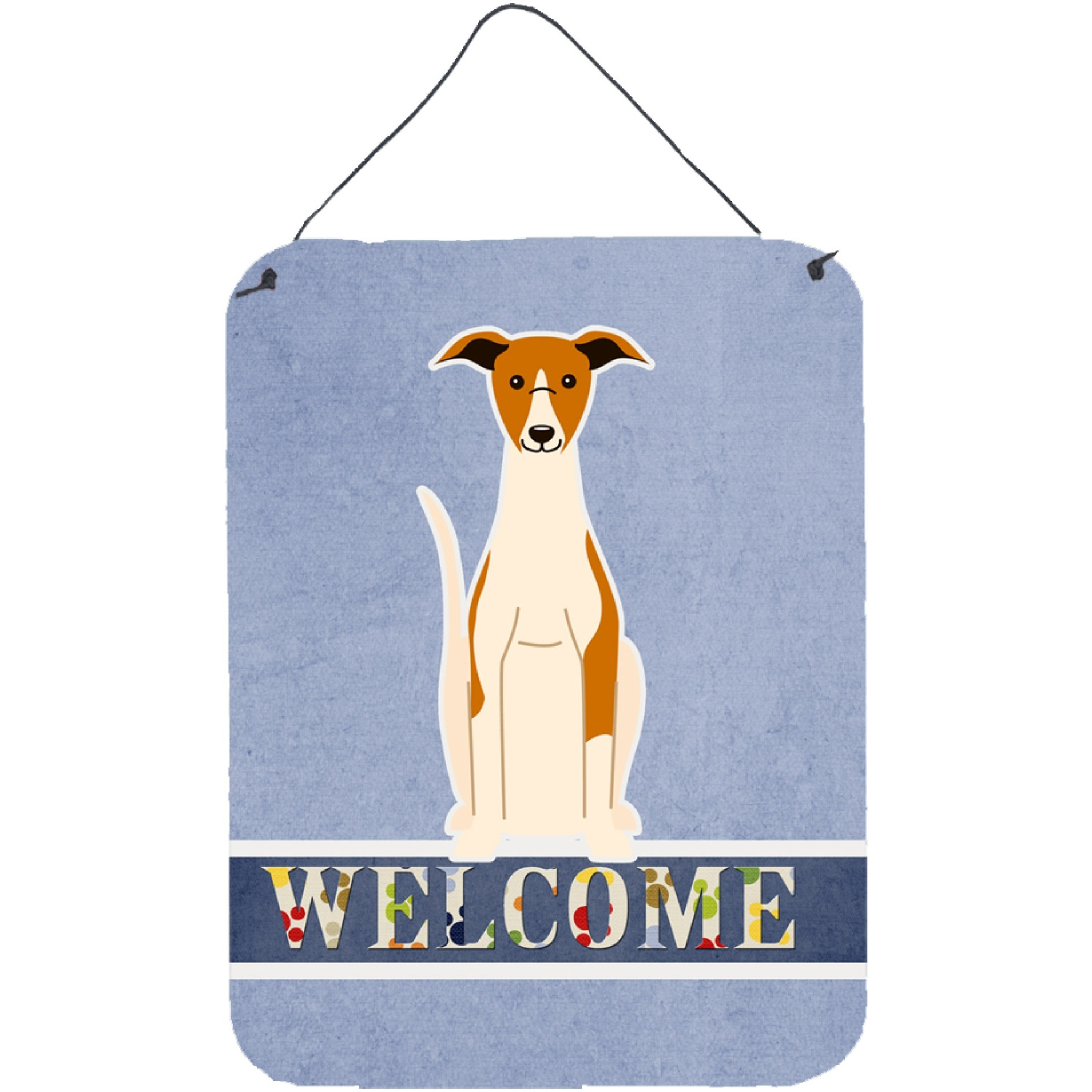 &quotCaroline's Treasures Whippet Welcome Metal Print, 16 x 12, Multicolor"