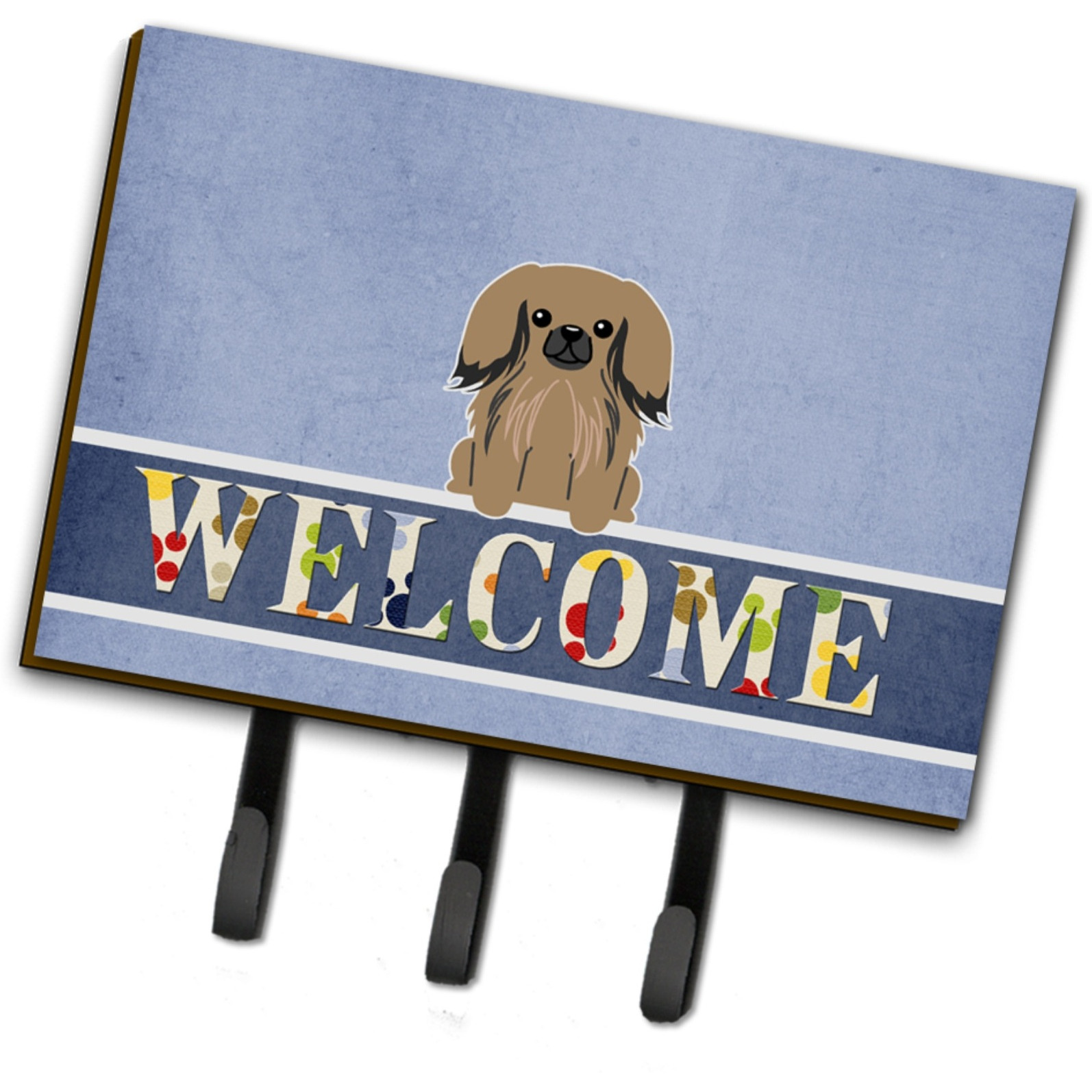 &quotCaroline's Treasures Pekingnese Tan Welcome Wall Hook, Triple, Multicolor"