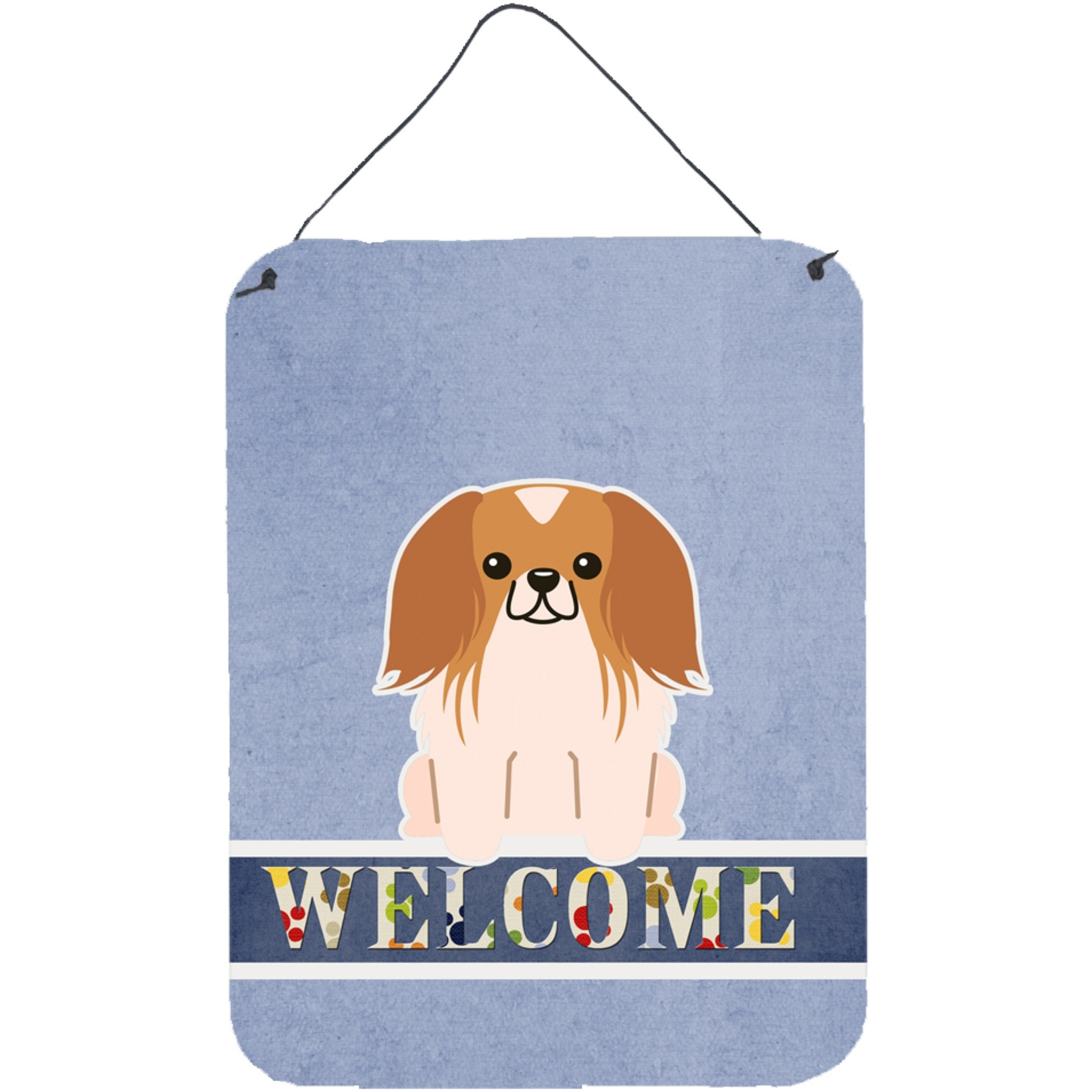 &quotCaroline's Treasures Pekingnese Penese Red White Welcome Metal Print, 16 x 12, Multicolor"