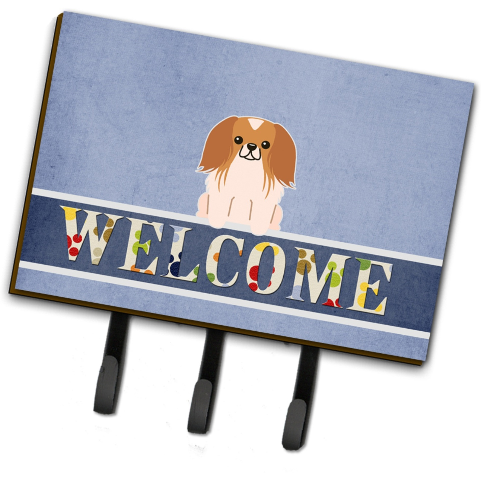 &quotCaroline's Treasures Pekingnese Red White Welcome Wall Hook, Triple, Multicolor"