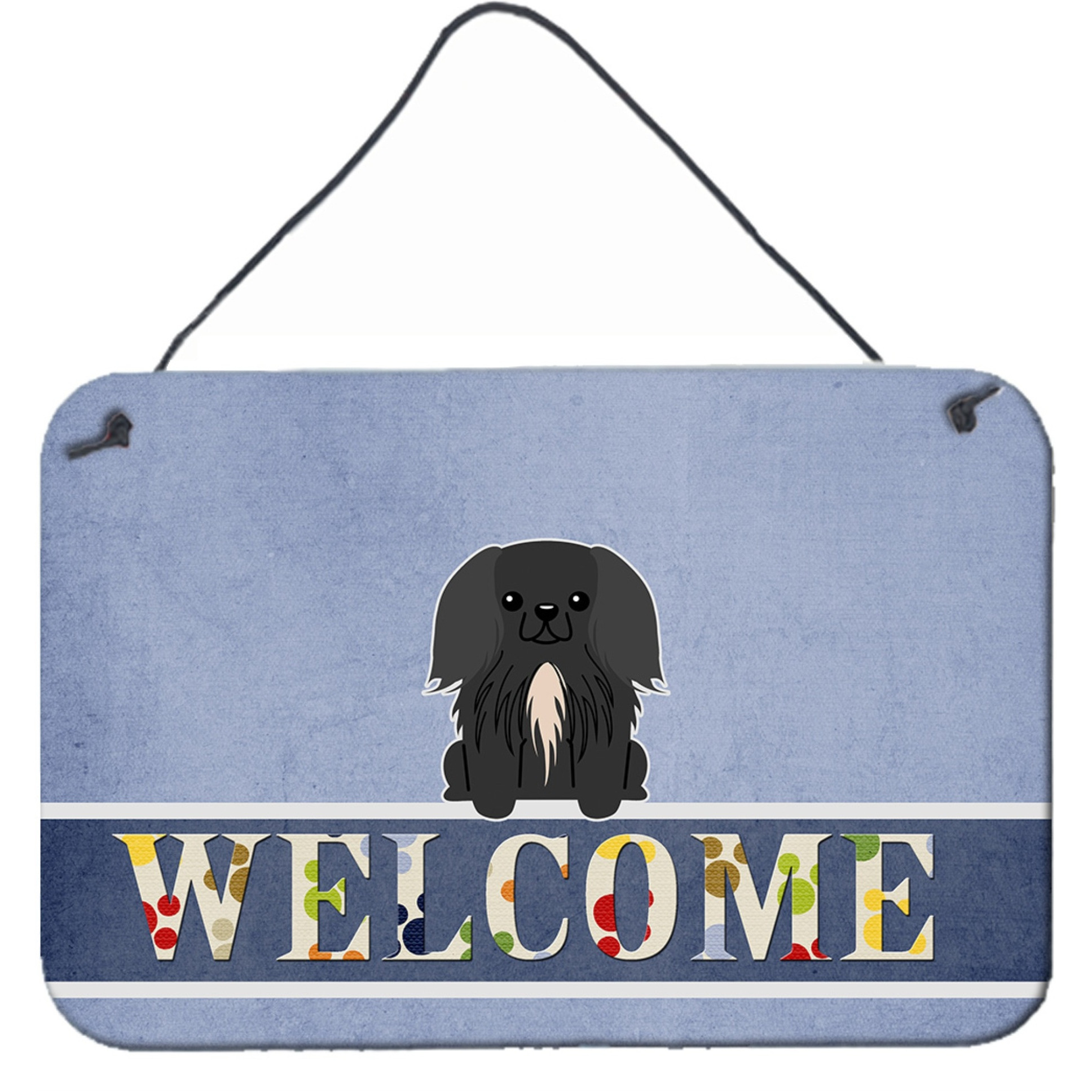 &quotCaroline's Treasures Pekingnese Black Welcome Metal Print, 8 x 12, Multicolor"