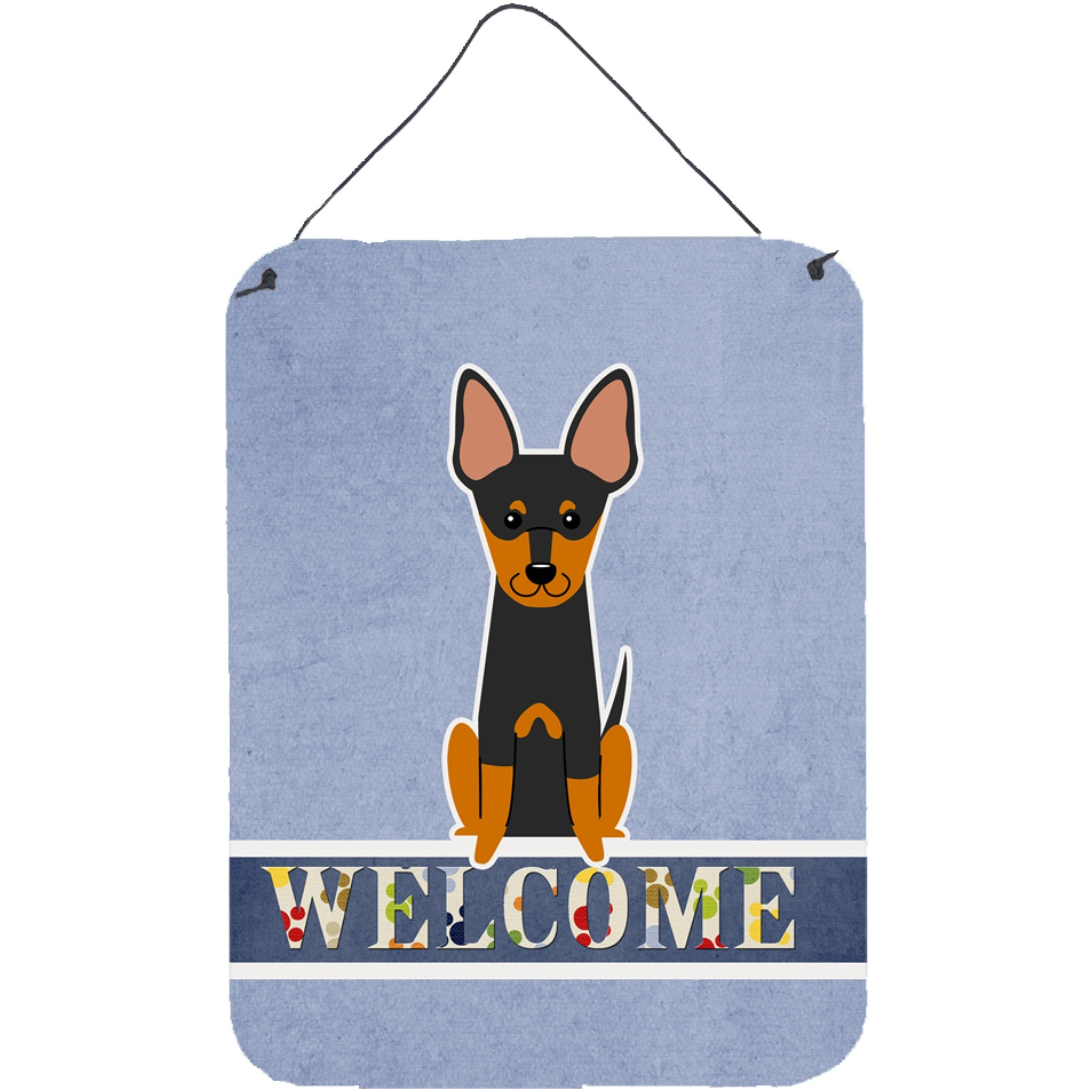 &quotCaroline's Treasures English Toy Terrier Welcome Metal Print, 16 x 12, Multicolor"