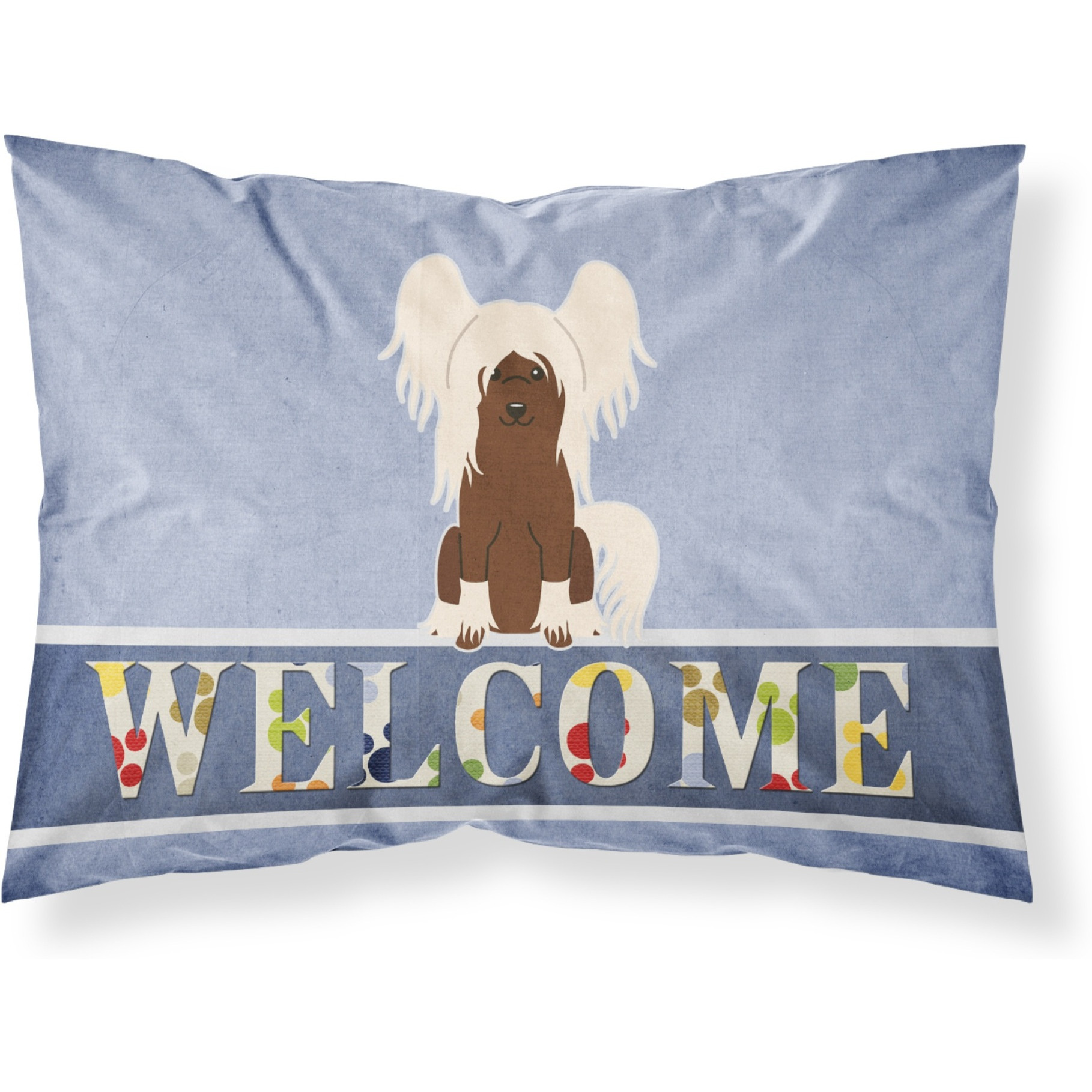 &quotCaroline's Treasures Welcome Chinese Crested Cream Pillowcase, Standard"