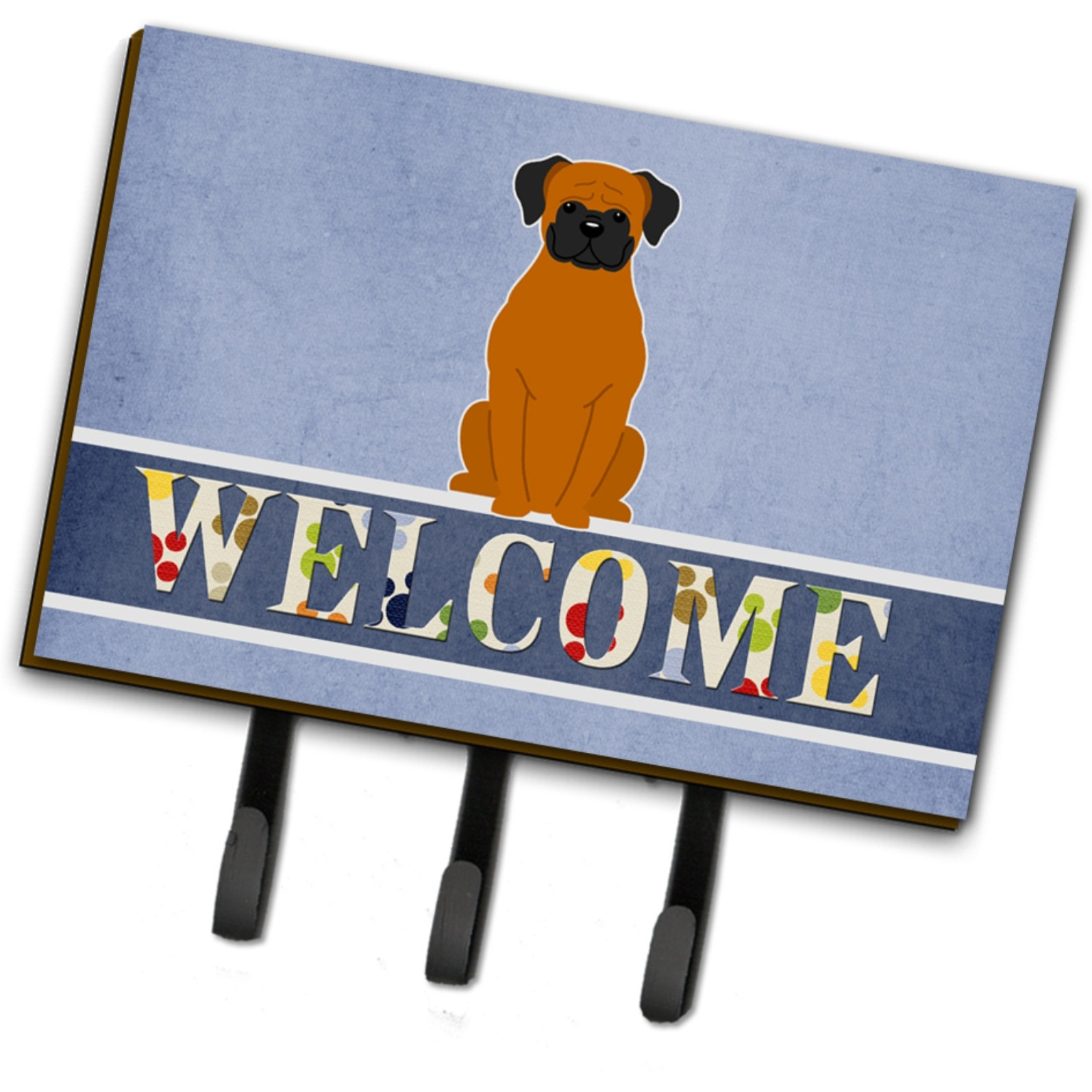 &quotCaroline's Treasures Fawn Boxer Welcome Wall Hook, Triple, Multicolor"