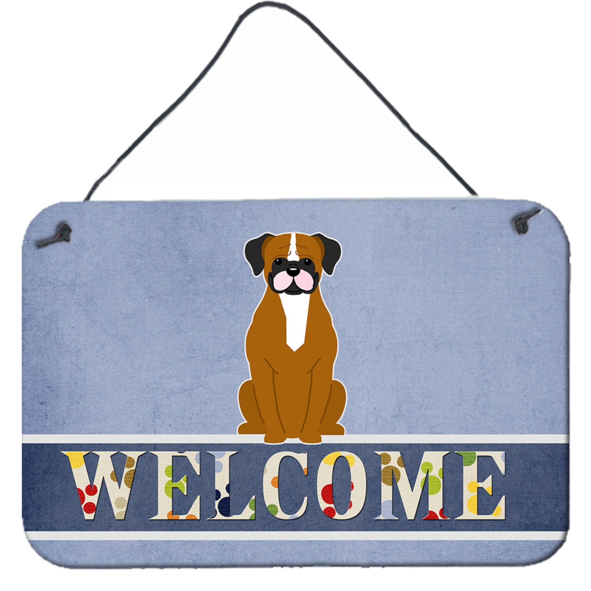 &quotCaroline's Treasures Flashy Fawn Boxer Welcome Metal Print, 8 x 12, Multicolor"