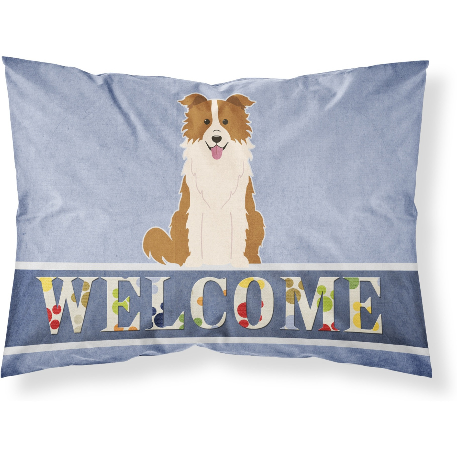 &quotCaroline's Treasures Border Collie Red White Welcome Pillowcase, Standard,"