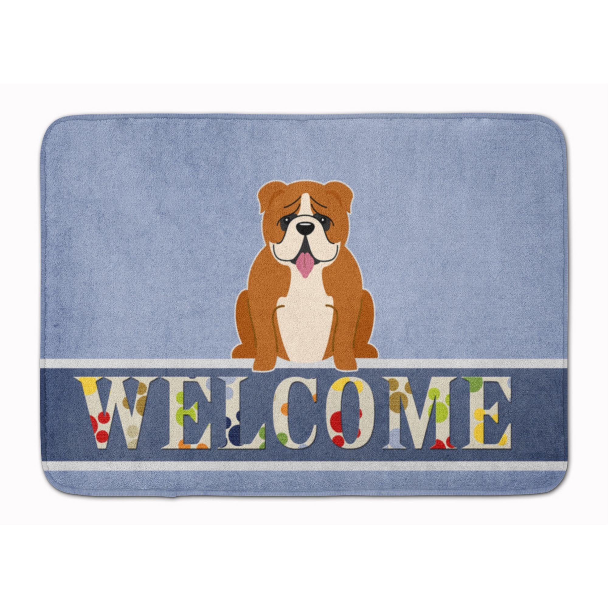 &quotCaroline's Treasures English Bulldog Red White Welcome Floor Mat, 19 x 27, Multicolor"