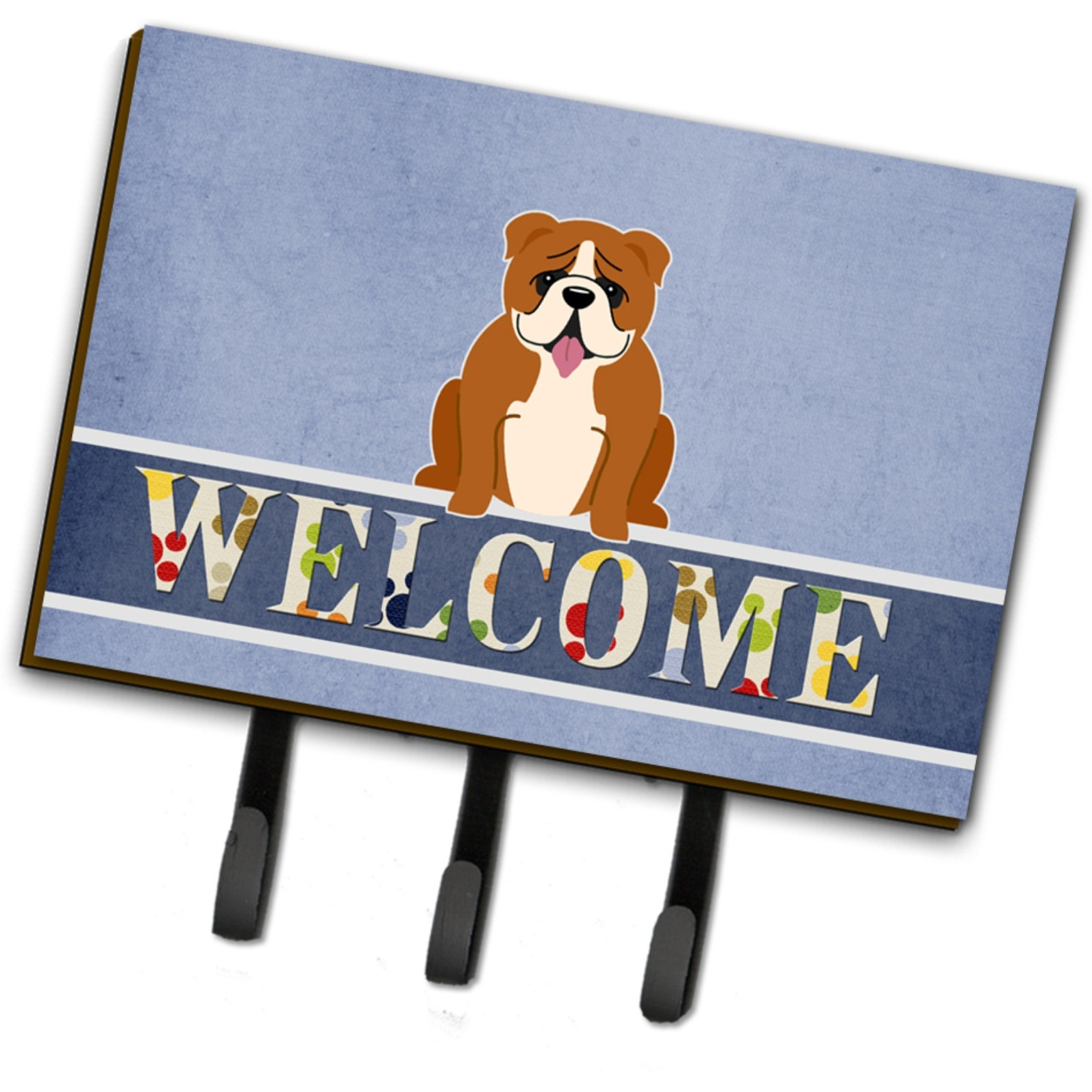&quotCaroline's Treasures Welcome English Bulldog Red White Wall Hook, Triple"