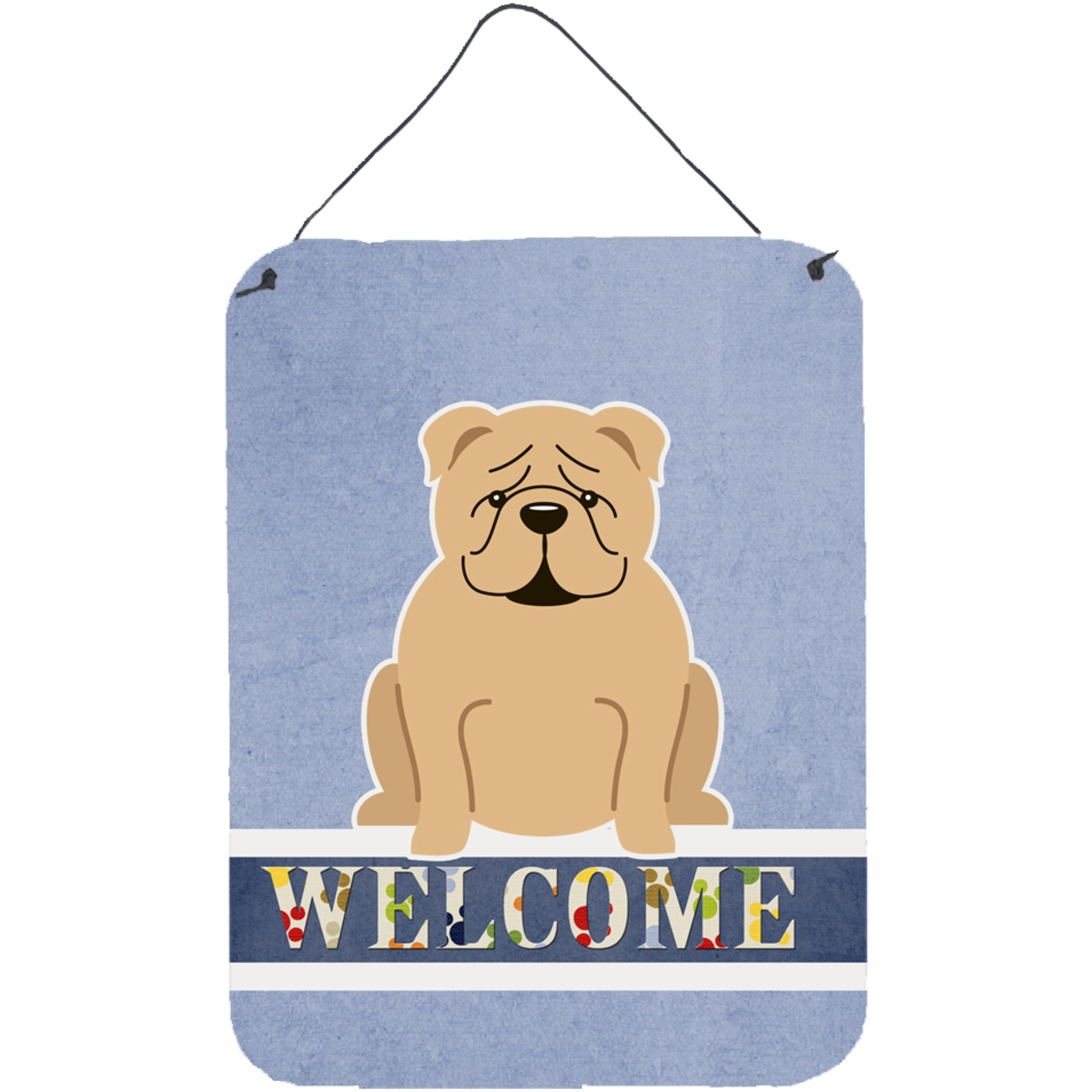 &quotCaroline's Treasures English Bulldog Fawn Welcome Metal Print, 16 x 12, Multicolor"