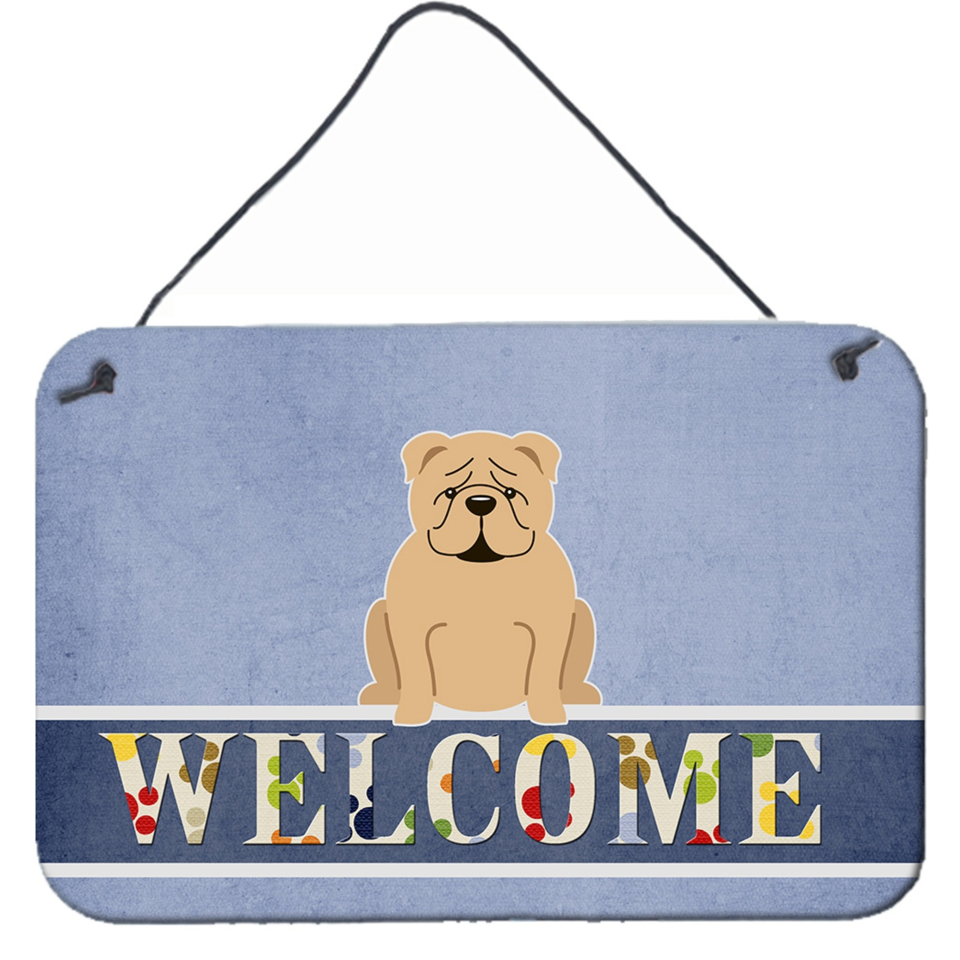 &quotCaroline's Treasures English Bulldog Fawn Welcome Metal Print, 8 x 12, Multicolor"