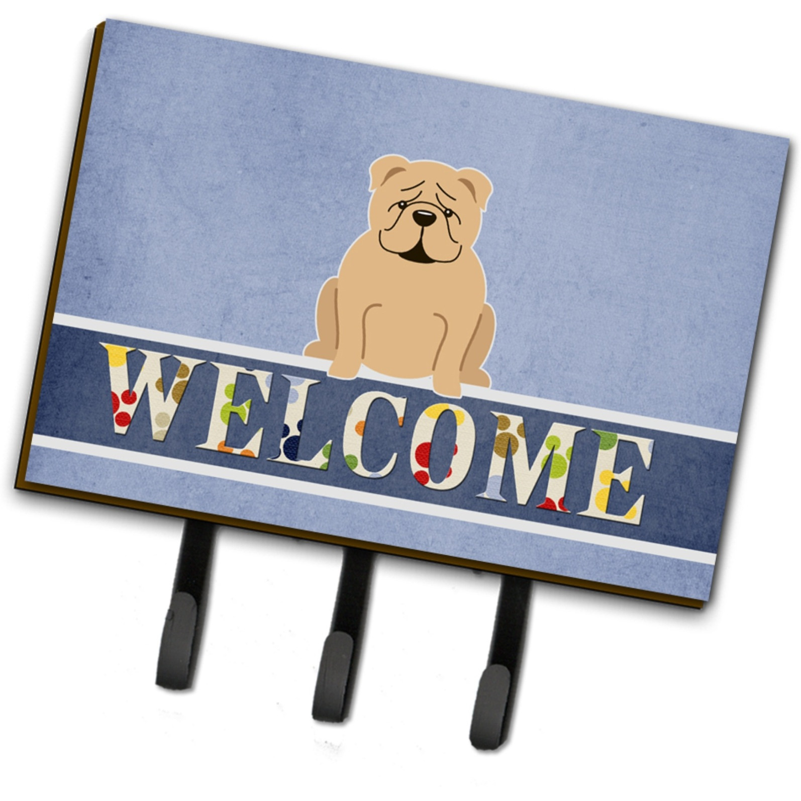 &quotCaroline's Treasures English Bulldog Fawn Welcome Wall Hook, Triple, Multicolor"