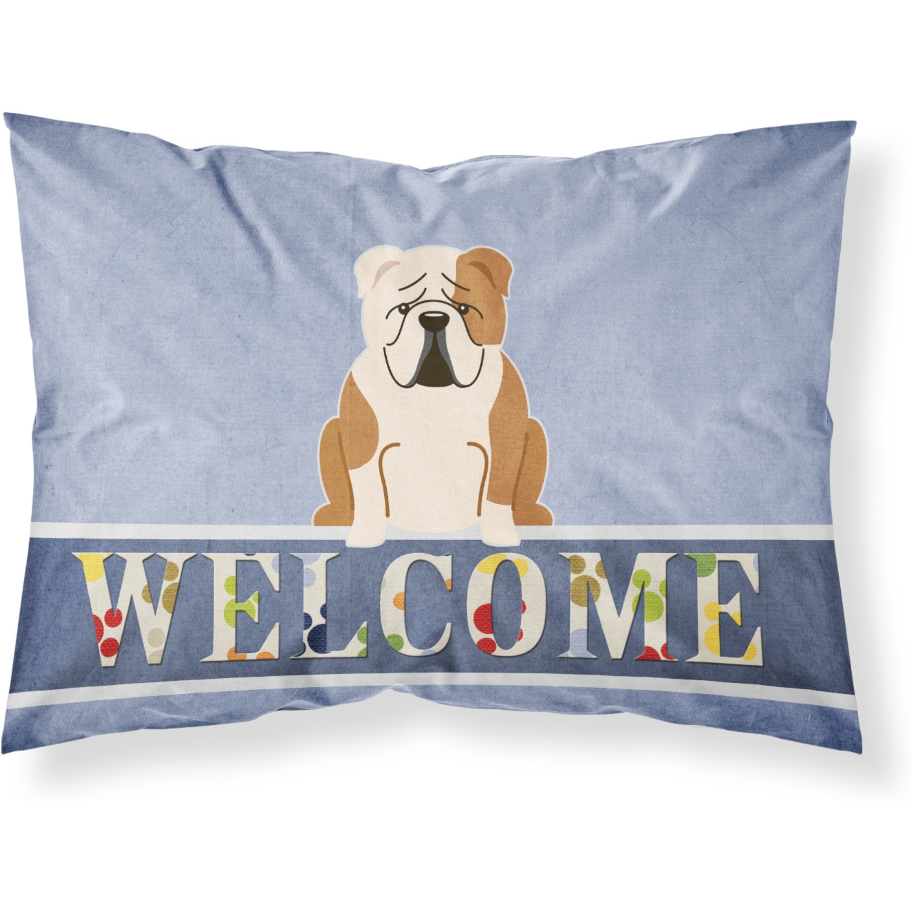 &quotCaroline's Treasures English Bulldog Fawn White Welcome Pillowcase, Standard, Multicolor"