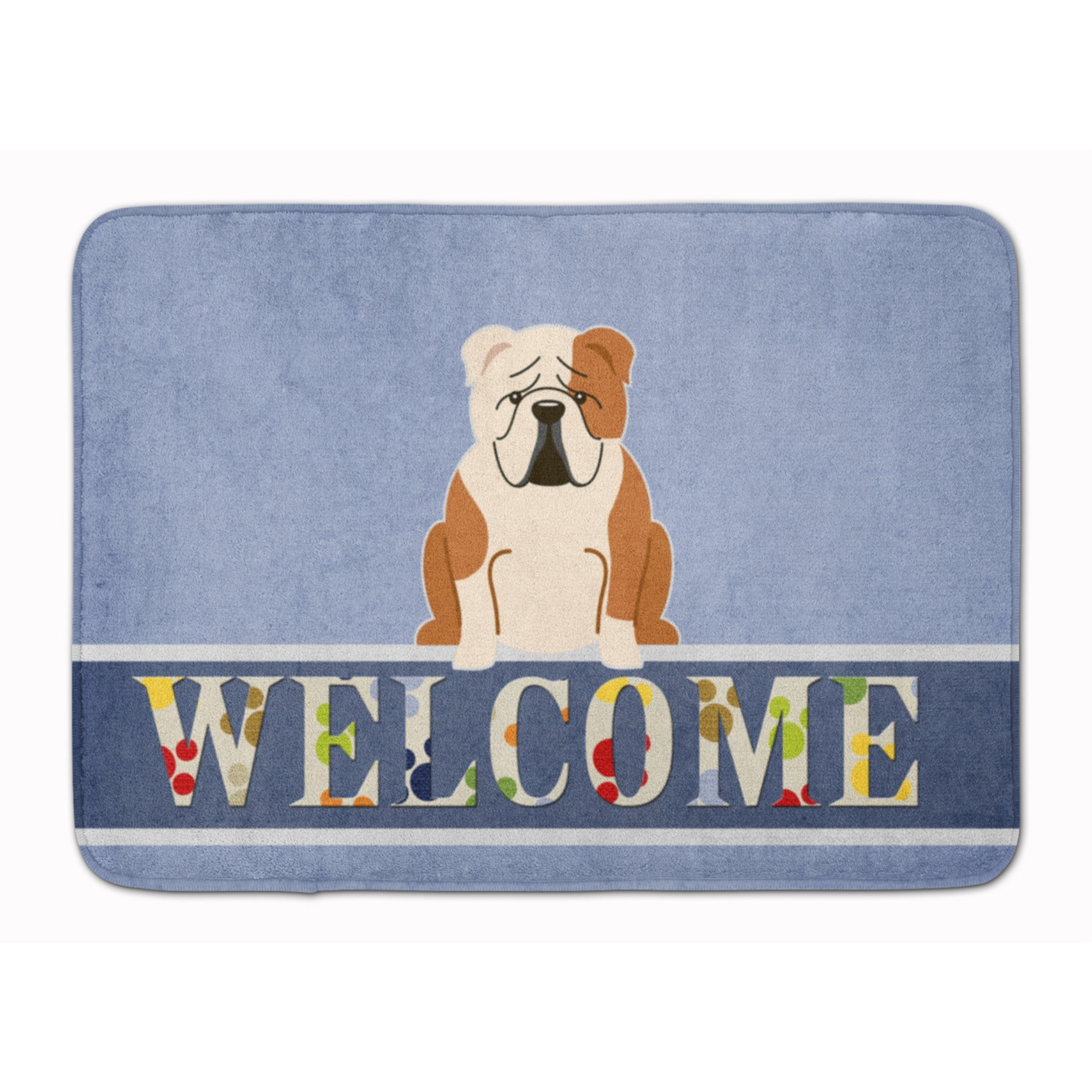 &quotCaroline's Treasures English Bulldog Fawn White Welcome Floor Mat, 19 x 27, Multicolor"