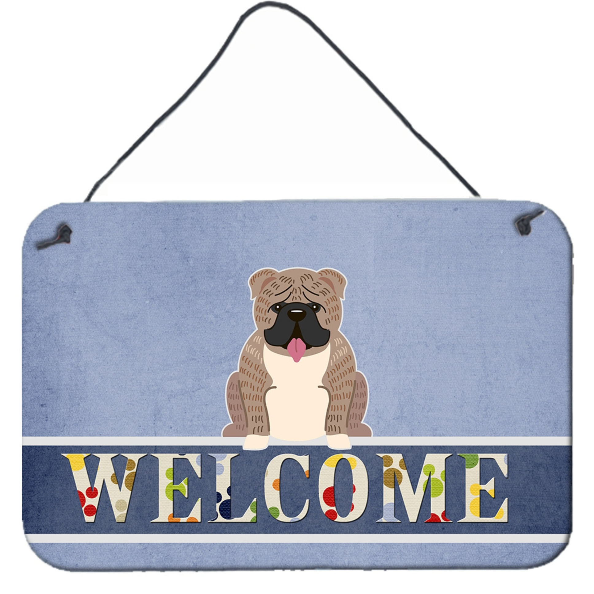 &quotCaroline's Treasures Welcome English Bulldog Grey Brindle Metal Print, 8 x 12"