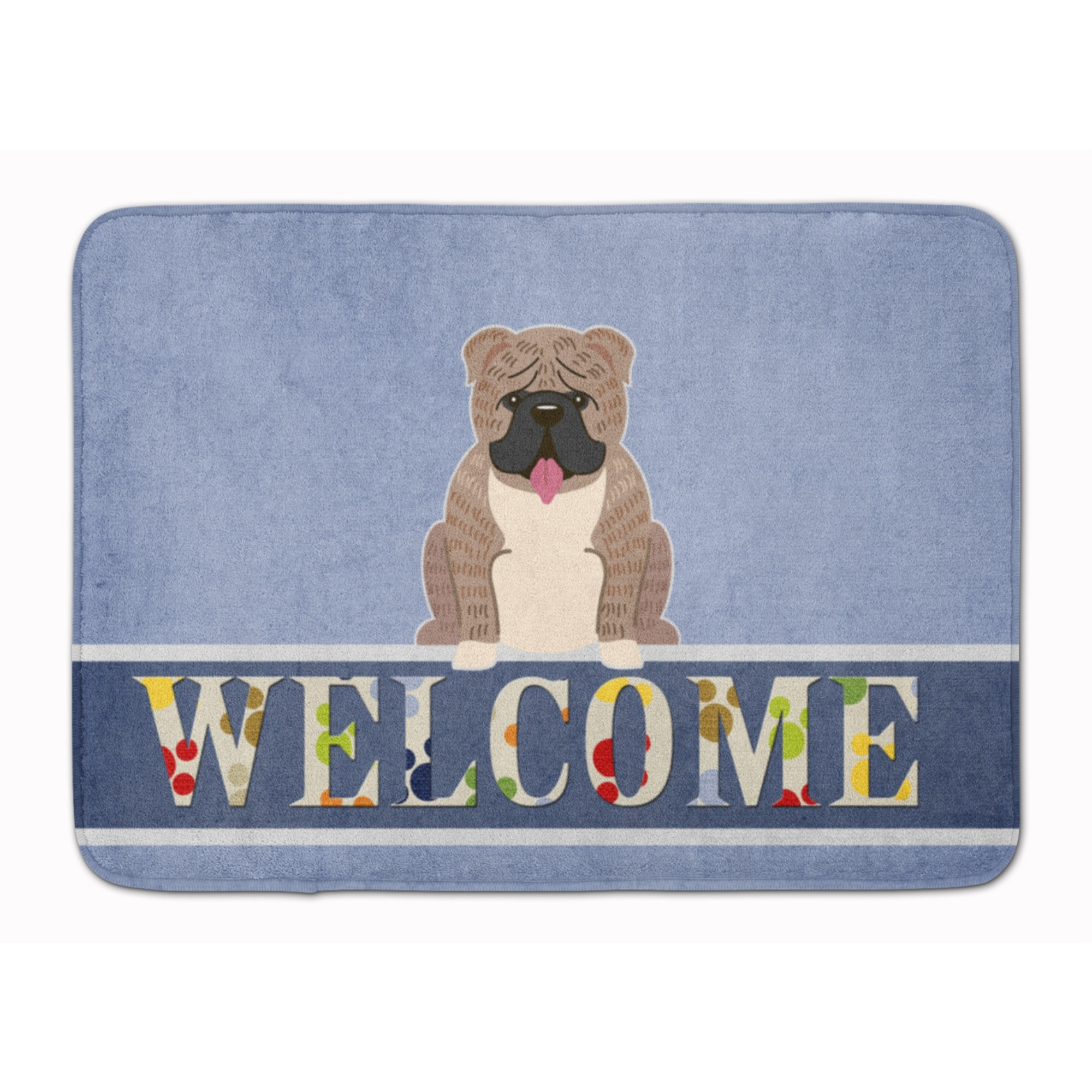 &quotCaroline's Treasures English Bulldog Grey Brindle Welcome Floor Mat, 19 x 27, Multicolor"
