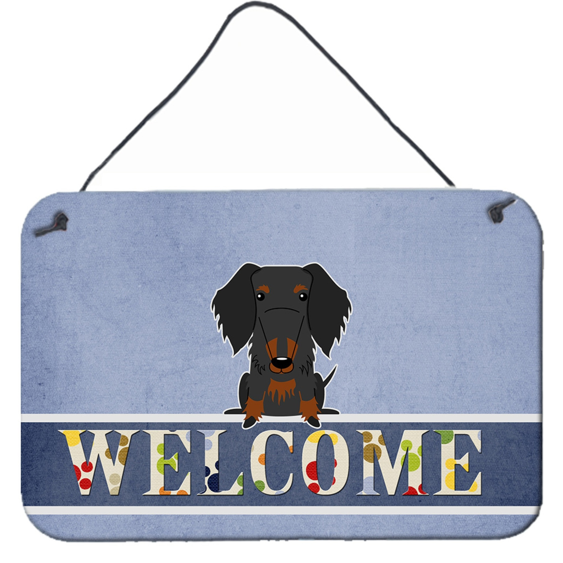 &quotCaroline's Treasures Welcome Wire Hair Dachshund Black Tan Metal Print, 8 x 12"