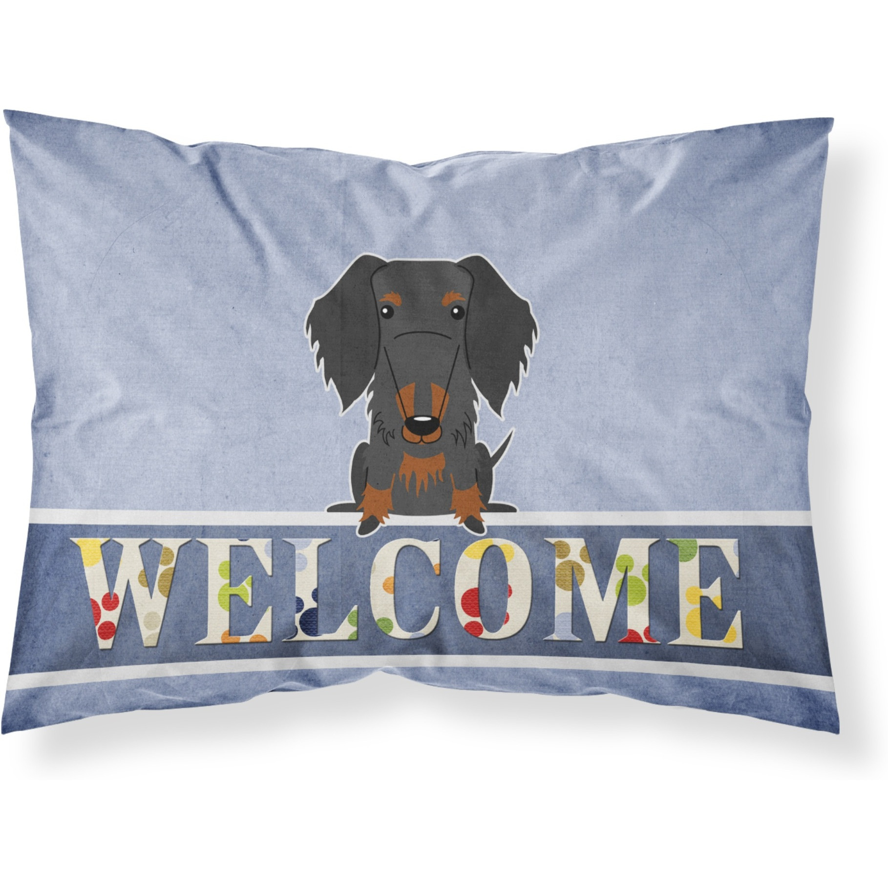 &quotCaroline's Treasures Wire Haired Dachshund Black Tan Pillowcase, Standard, Welcome"