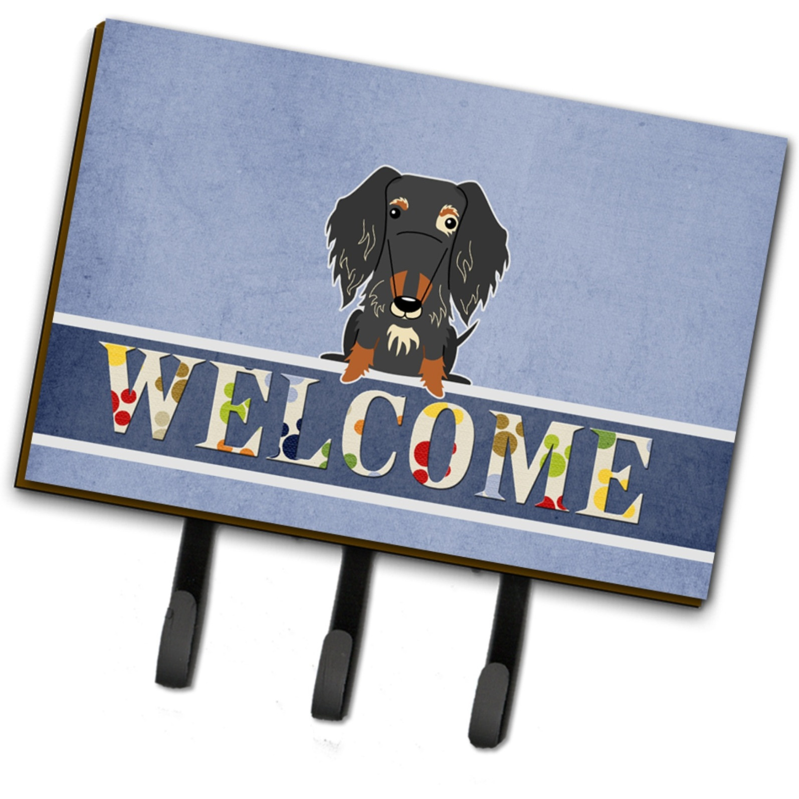 &quotCaroline's Treasures Wire Haired Dachshund Dapple Welcome Wall Hook, Triple, Multicolor"
