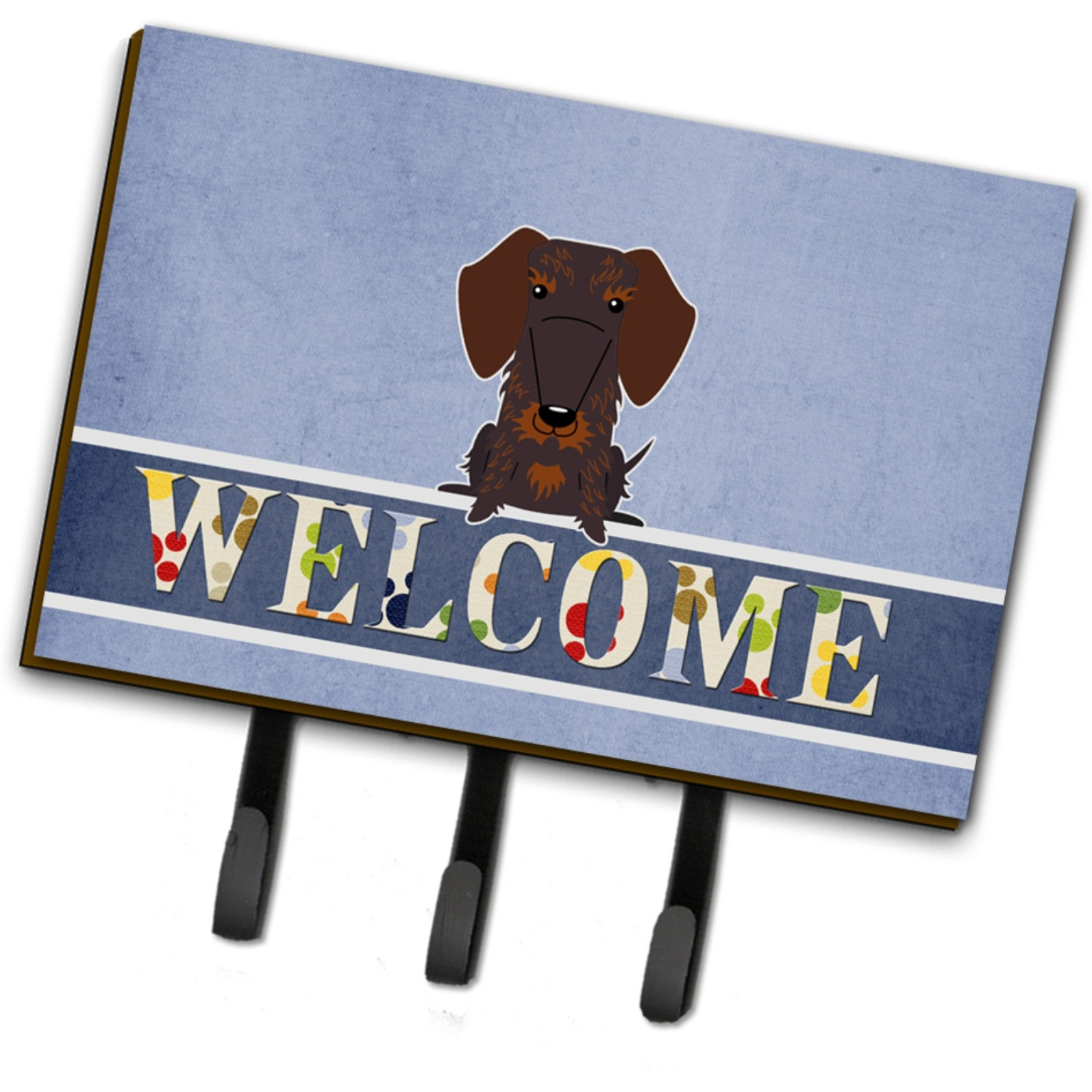 &quotCaroline's Treasures Welcome Wire Haired Dachshund Chocolate Wall Hook, Triple"
