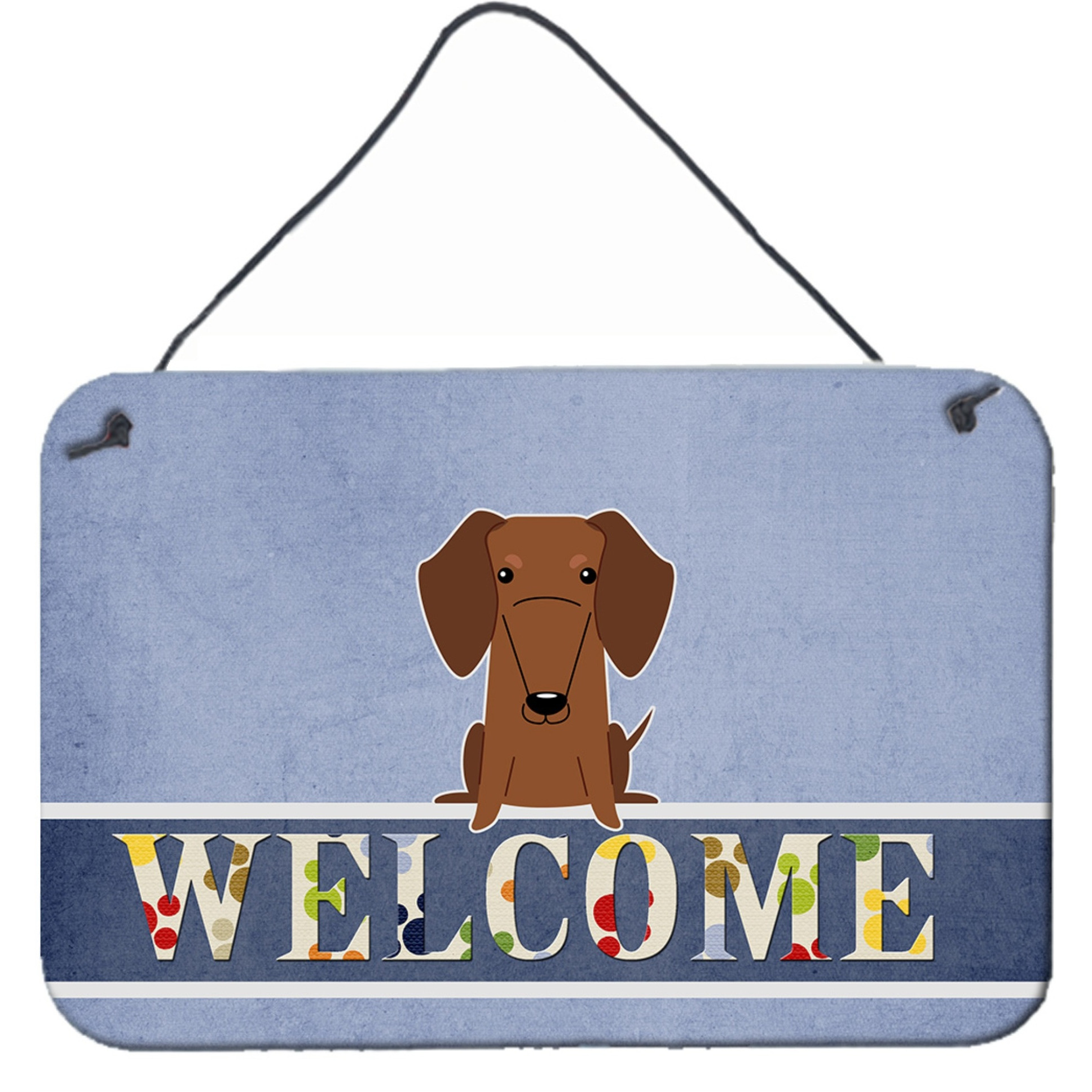 &quotCaroline's Treasures Dachshund Red Brown Welcome Metal Print, 8 x 12, Multicolor"