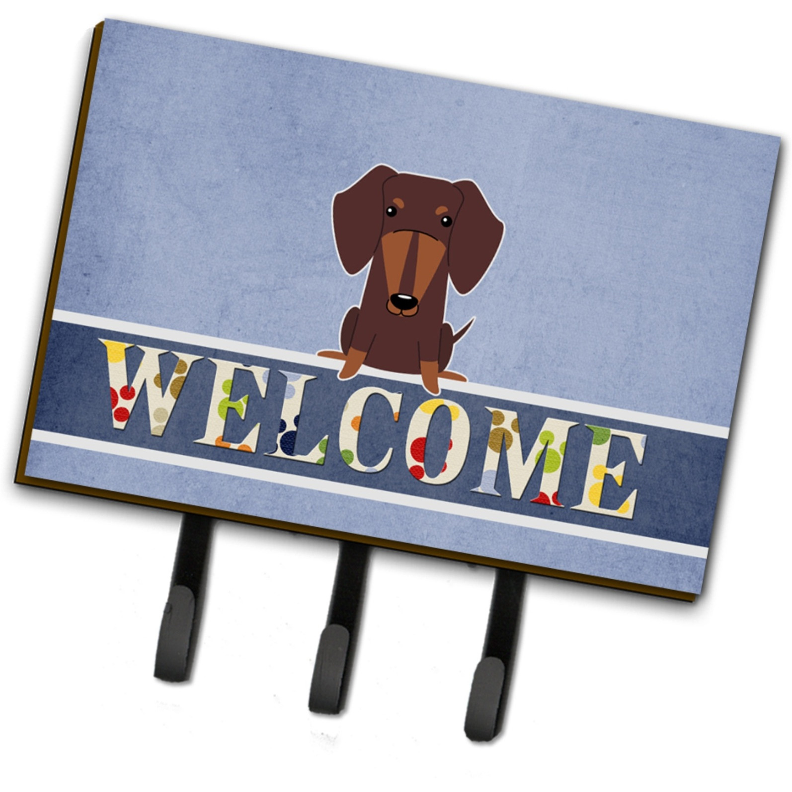 &quotCaroline's Treasures Dachshund Chocolate Welcome Wall Hook, Triple, Multicolor"