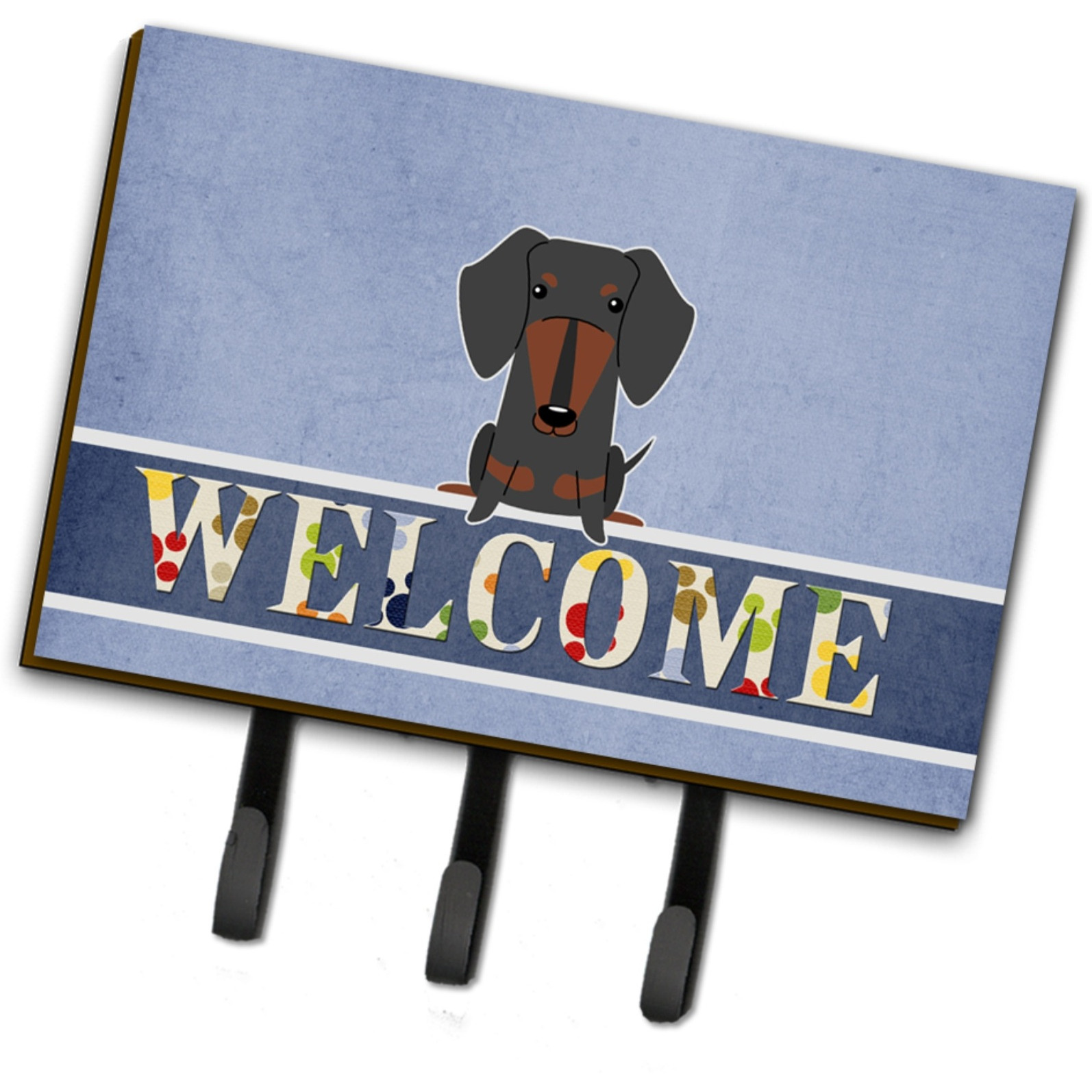&quotCaroline's Treasures Dachshund Black Tan Welcome Wall Hook, Triple, Multicolor"