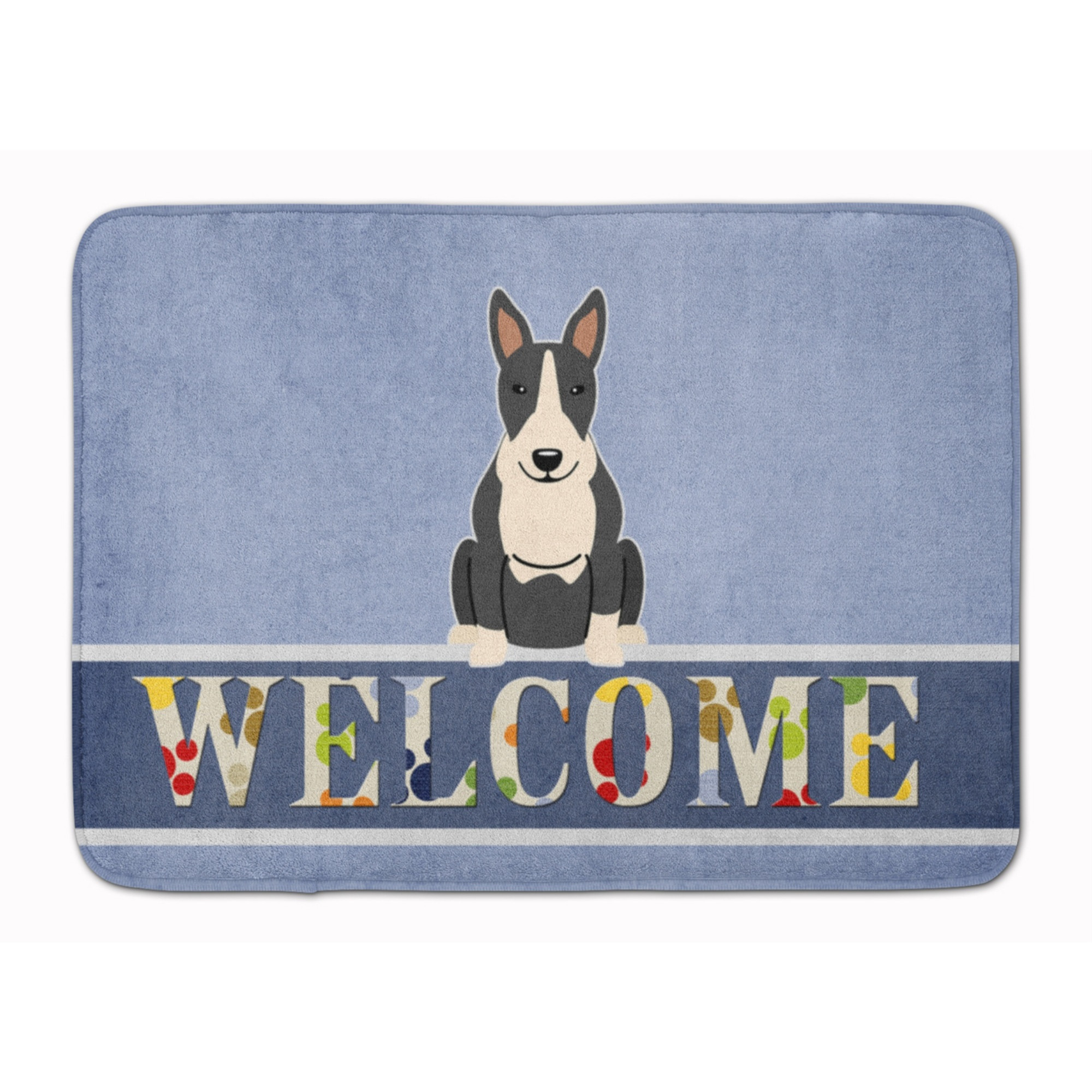 &quotCaroline's Treasures Bull Terrier Black White Welcome Floor Mat, 19 x 27, Multicolor"