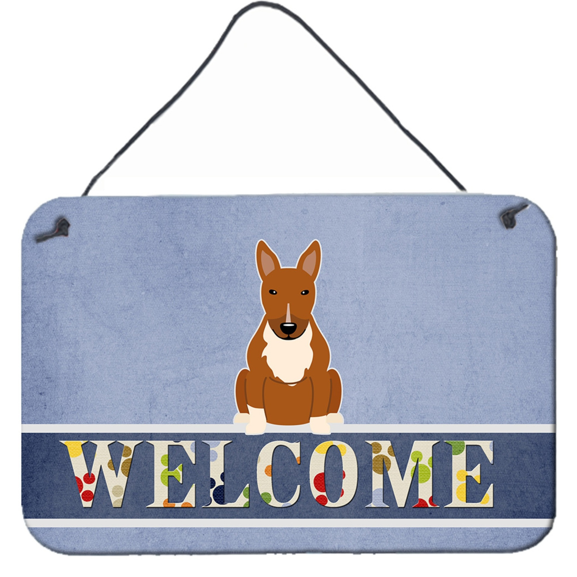 &quotCaroline's Treasures Welcome Bull Terrier Red Metal Print, 8 x 12"