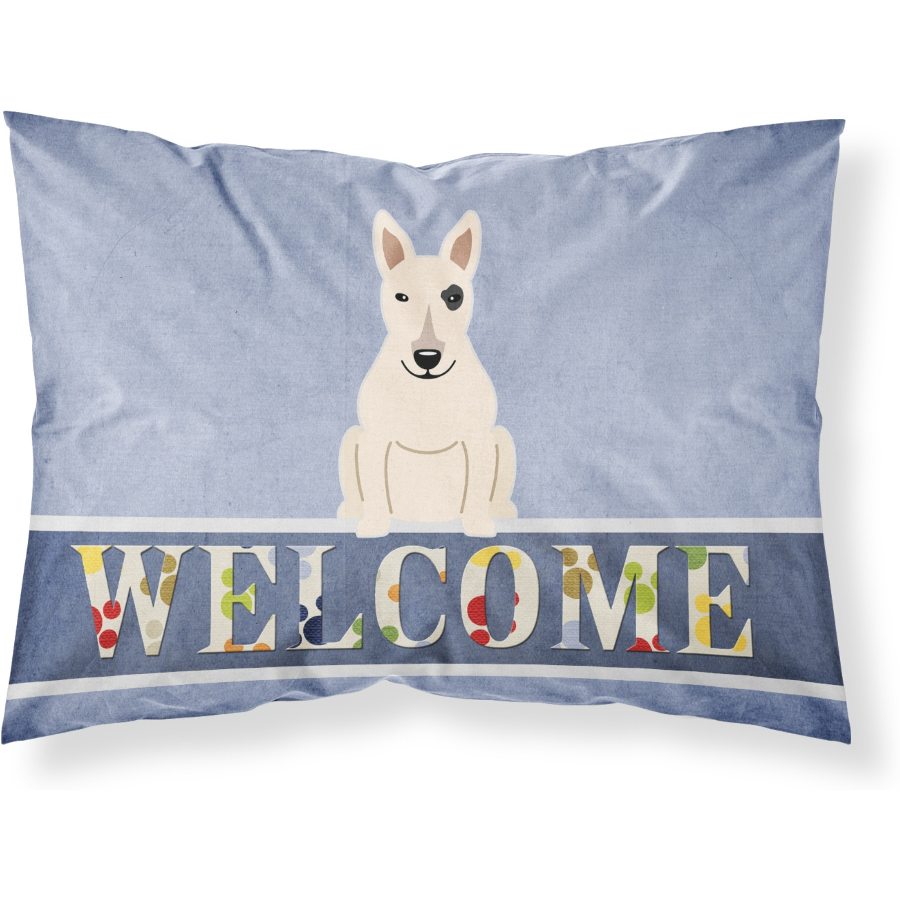 &quotCaroline's Treasures Bull Terrier White Welcome Pillowcase, Standard, Multicolor"
