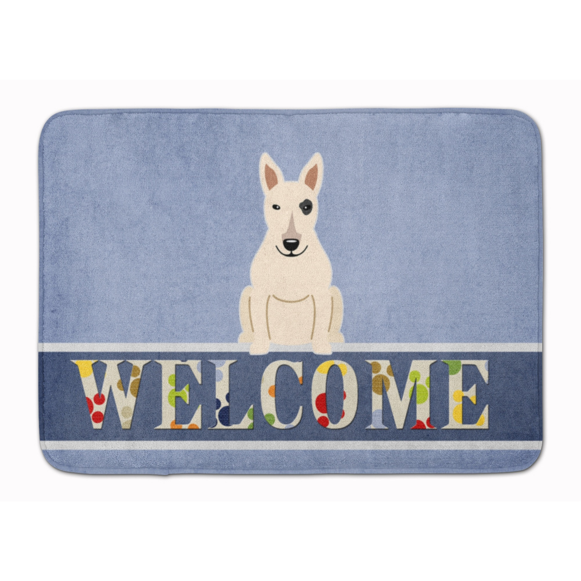 &quotCaroline's Treasures Bull Terrier White Welcome Floor Mat, 19 x 27, Multicolor"