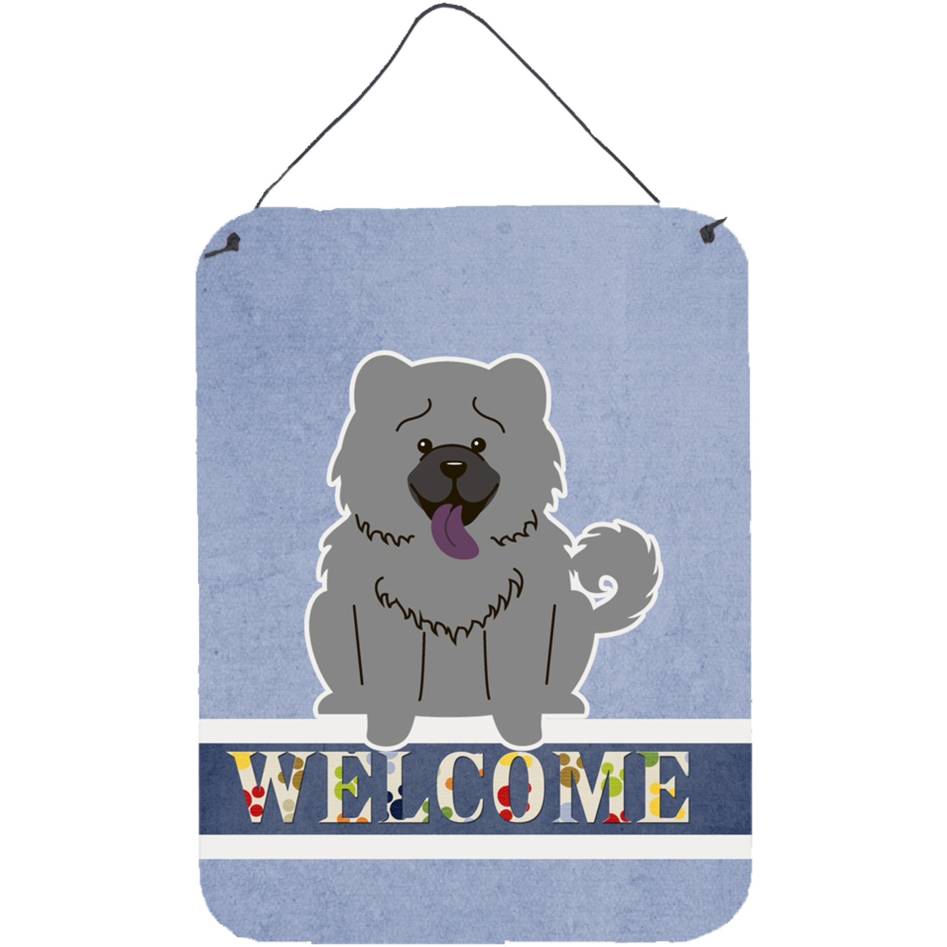 &quotCaroline's Treasures Chow Blue Welcome Metal Print, 16 x 12, Multicolor"