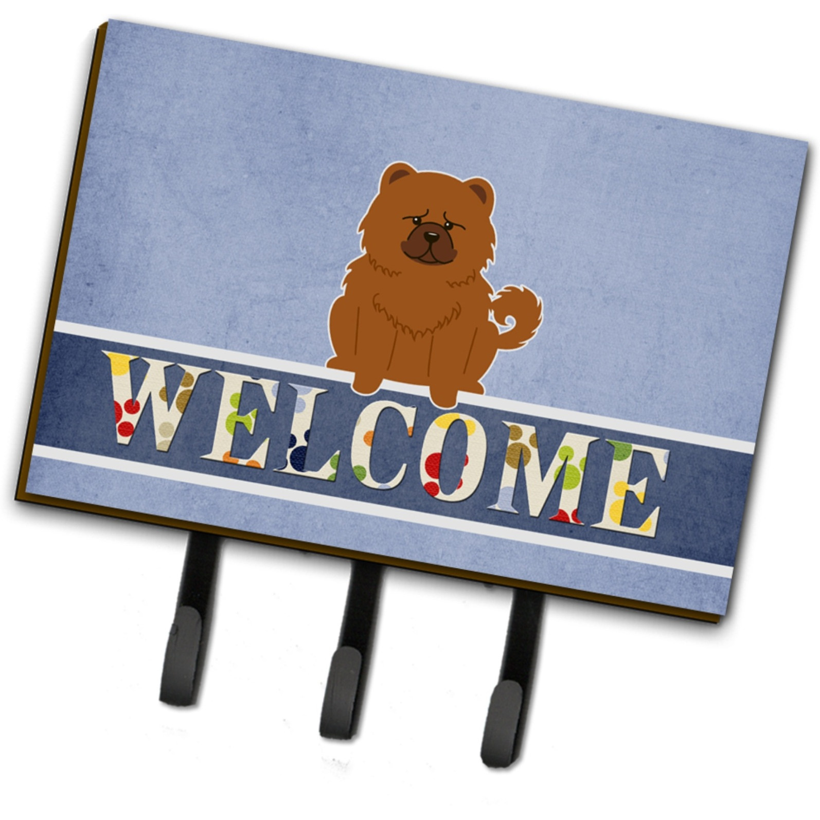 &quotCaroline's Treasures Chow Red Welcome Wall Hook, Triple, Multicolor"