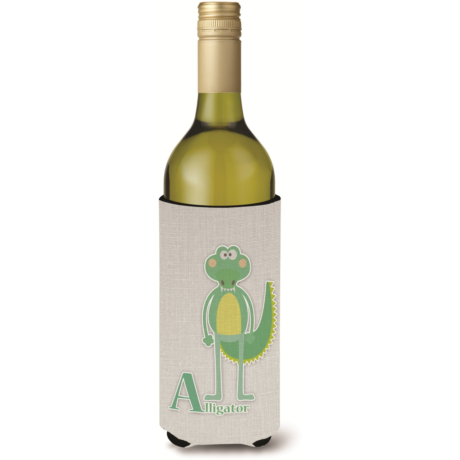 &quotCaroline's Treasures Alphabet A for Alligator Wine Bottle Beverage Insulator Hugger, Multicolor, 750ml"