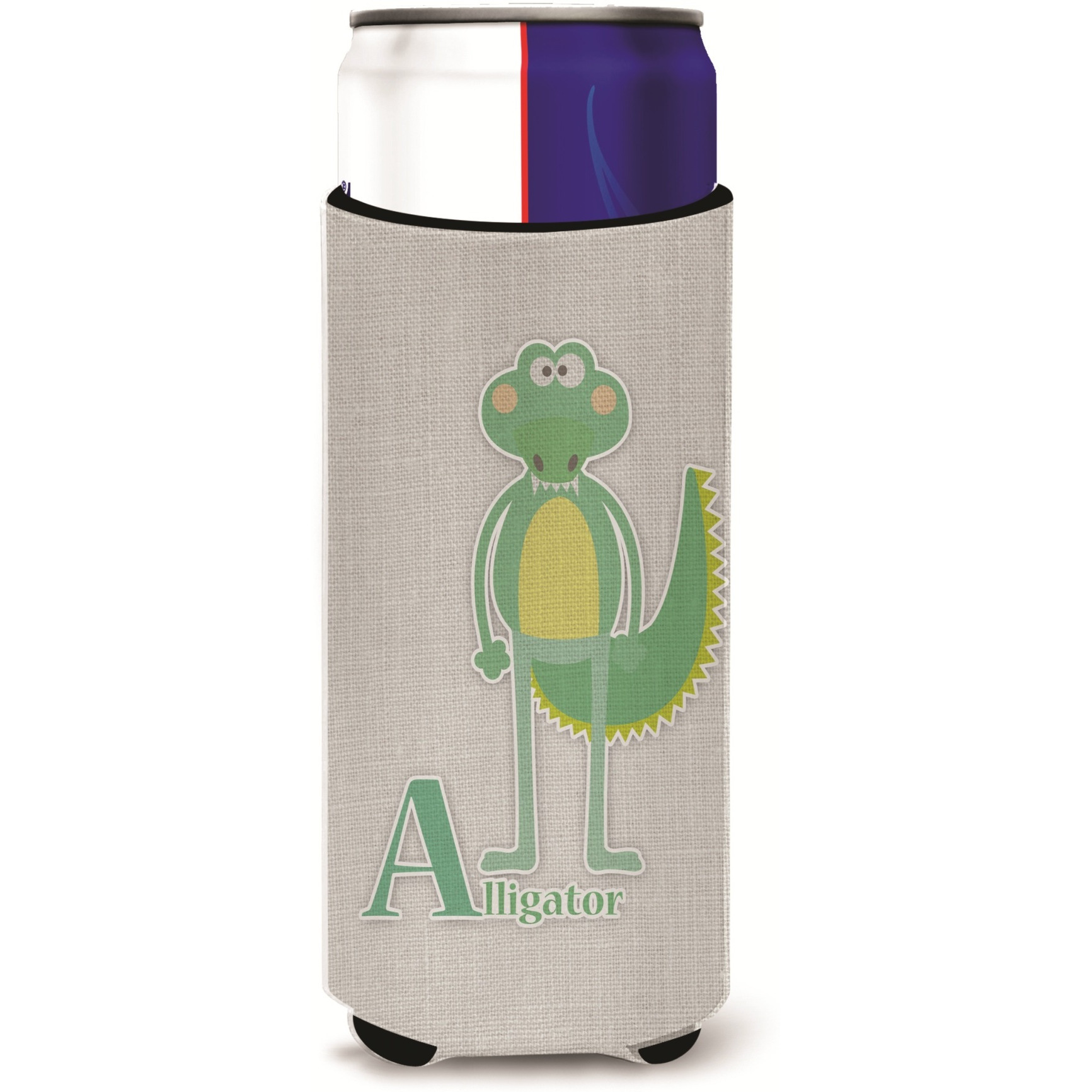 &quotCaroline's Treasures Alphabet A For Alligator Michelob Ultra Hugger For Slim Cans, Slim Can, Multicolor"