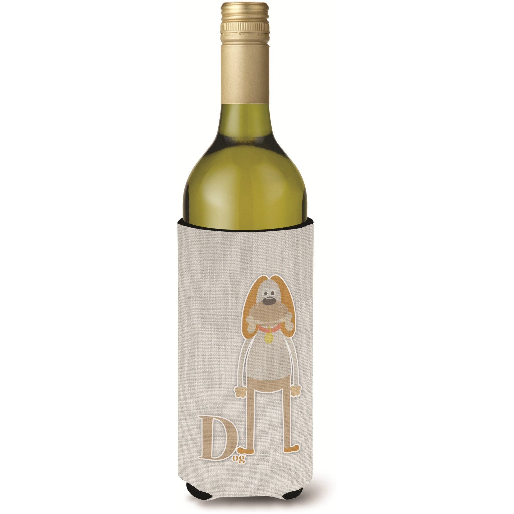 &quotCaroline's Treasures Alphabet D for Dog Wine Bottle Beverage Insulator Hugger, Multicolor, 750ml"