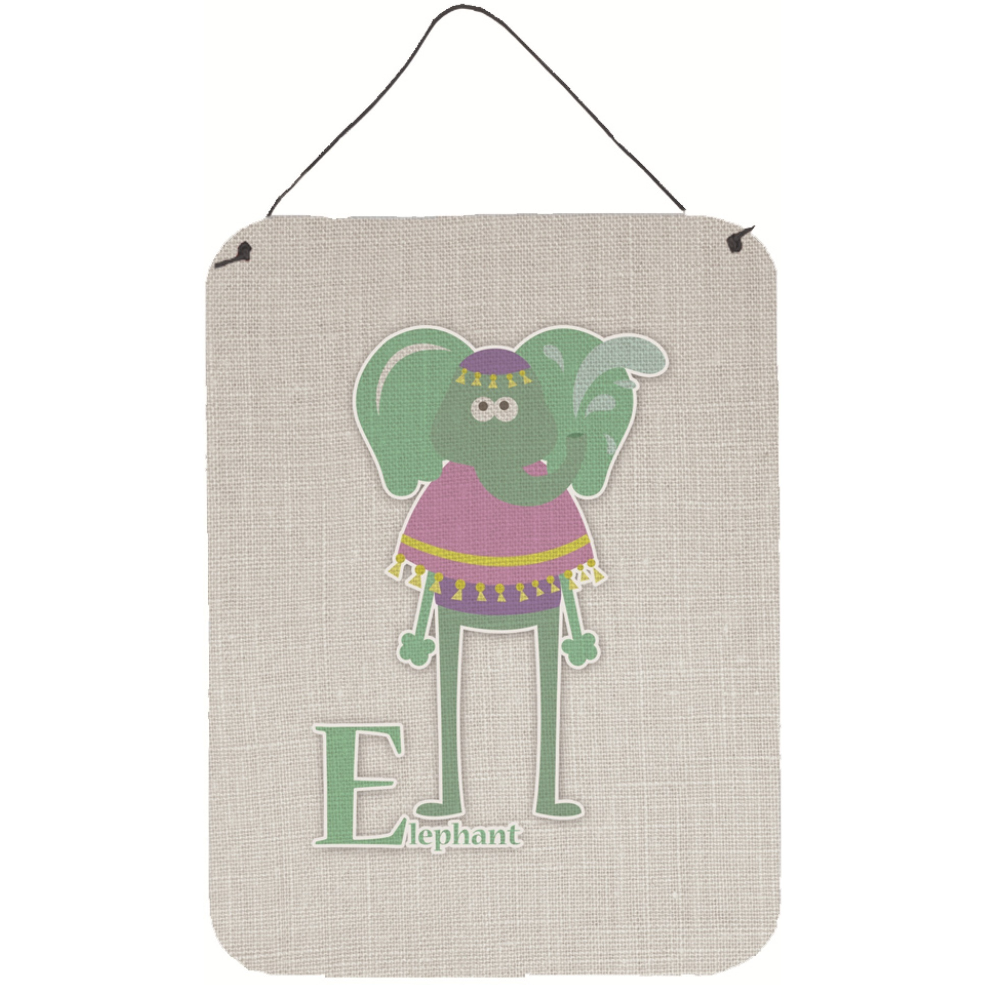&quotCaroline's Treasures Alphabet E for Elephant Metal Print, 16 x 12, Multicolor"