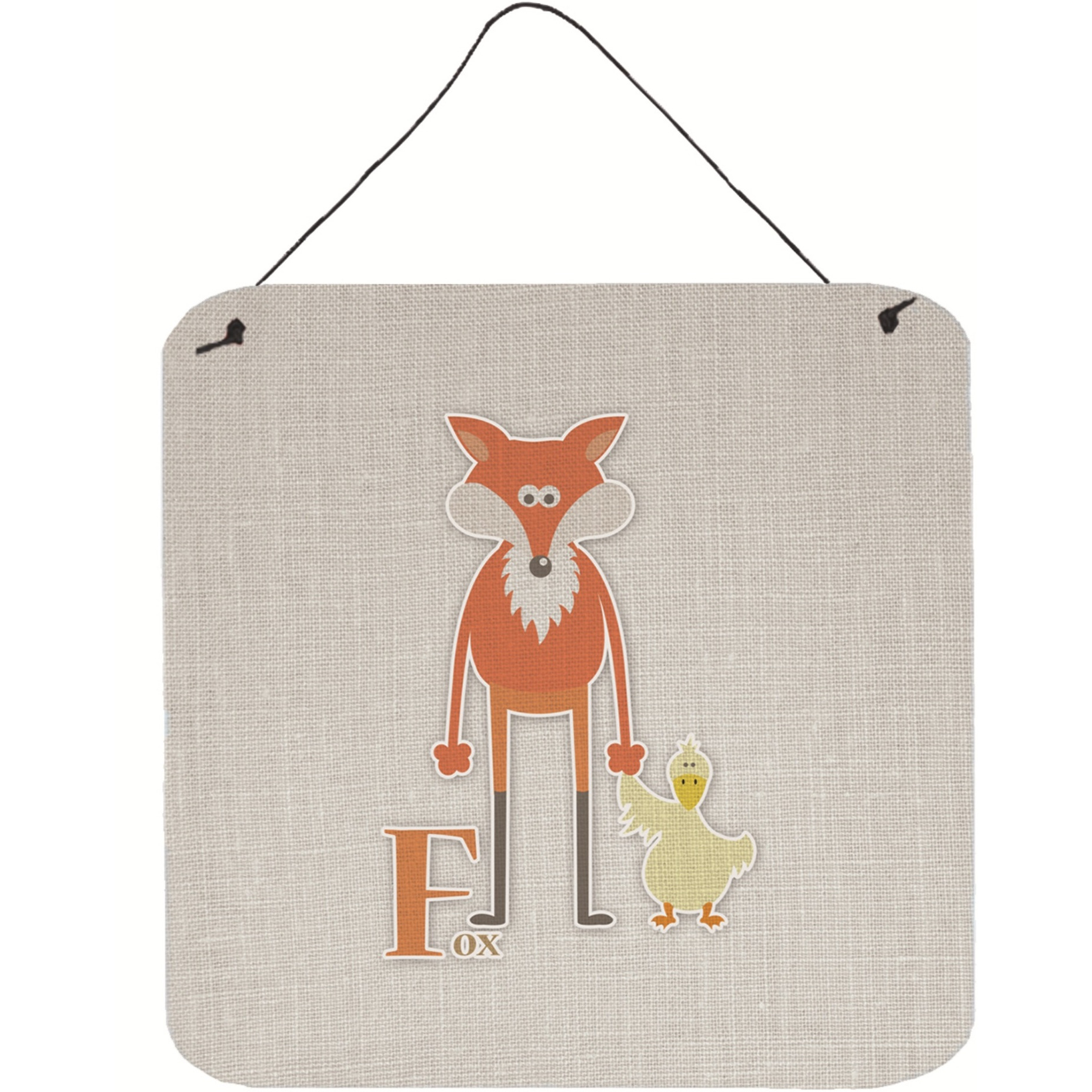 &quotCaroline's Treasures Alphabet F for Fox Metal Print, 6 x 6, Multicolor"