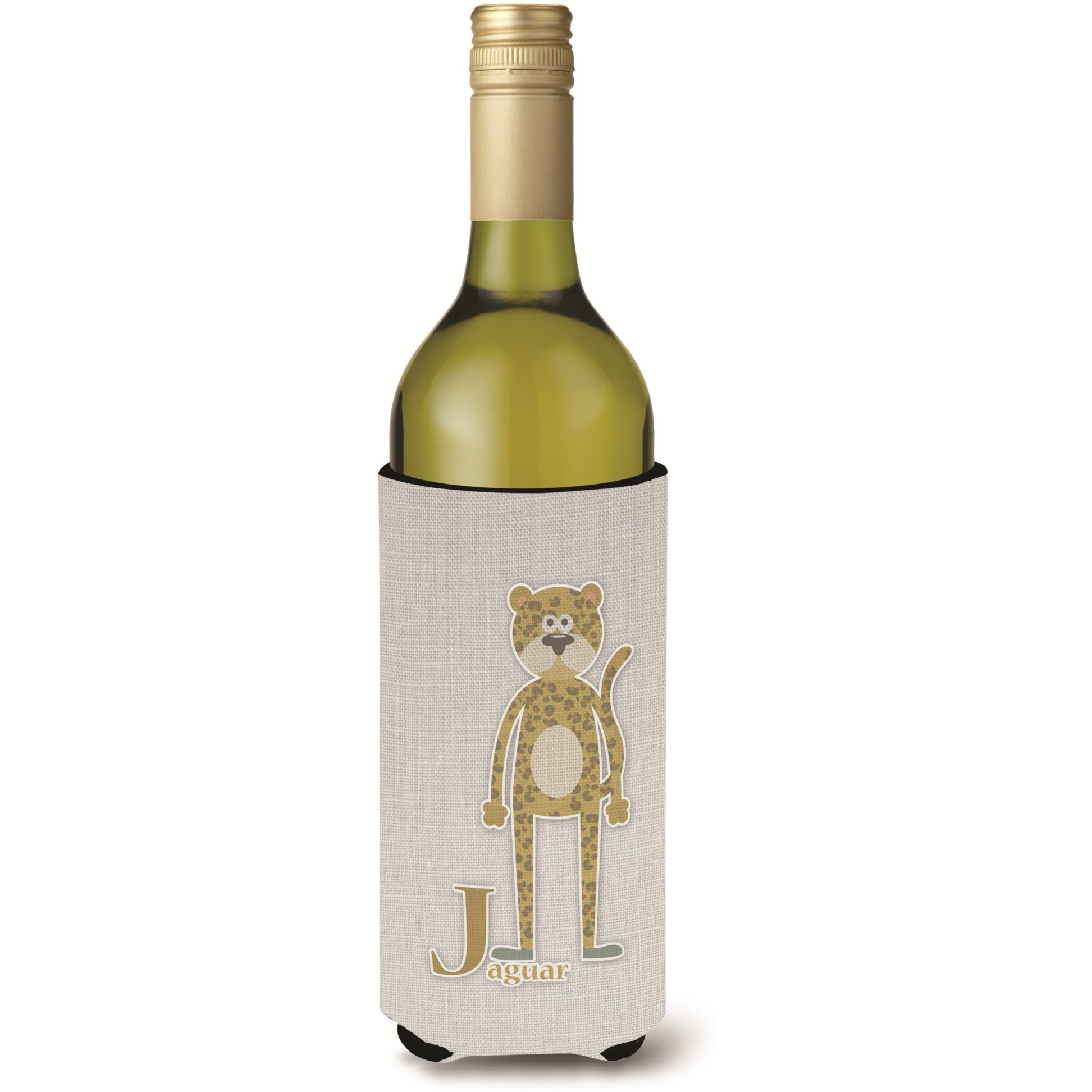 &quotCaroline's Treasures Alphabet J for Jaguar Wine Bottle Beverage Insulator Hugger, Multicolor, 750ml"
